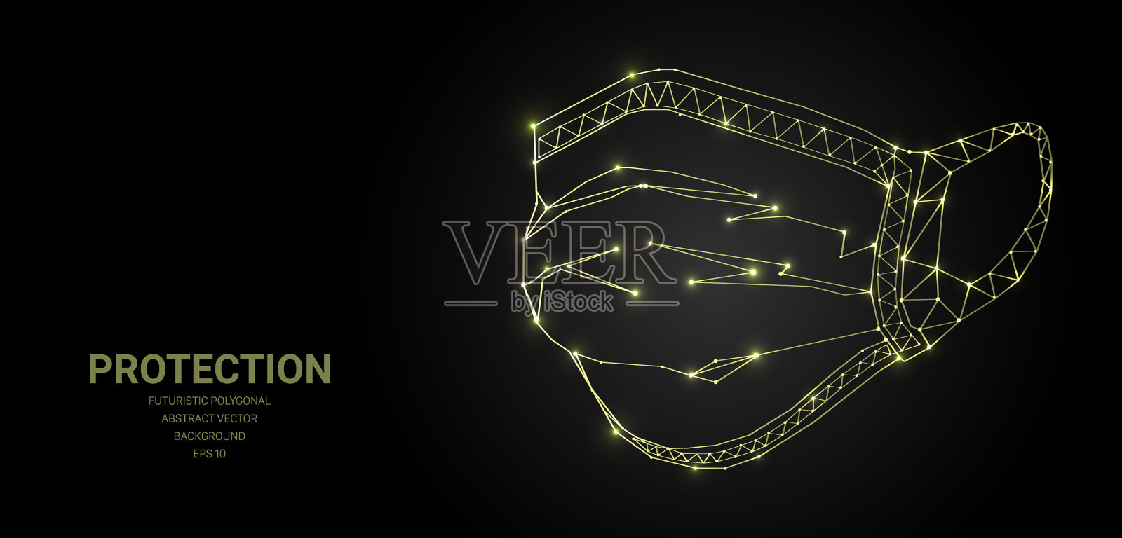 多边形线框网格未来与医药插画图片素材