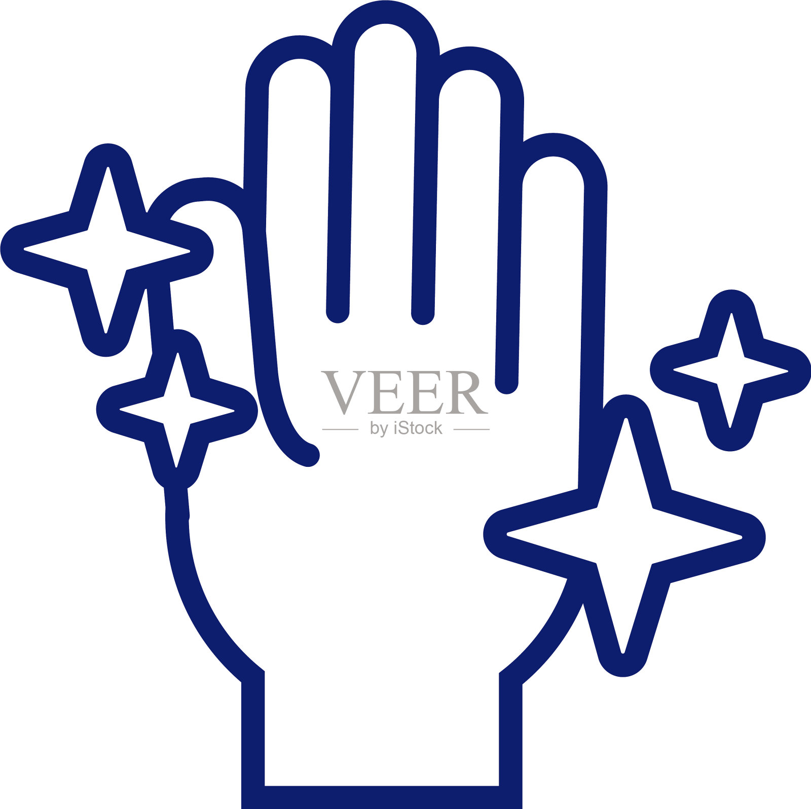 手洗用亮星线条造型图标设计元素图片