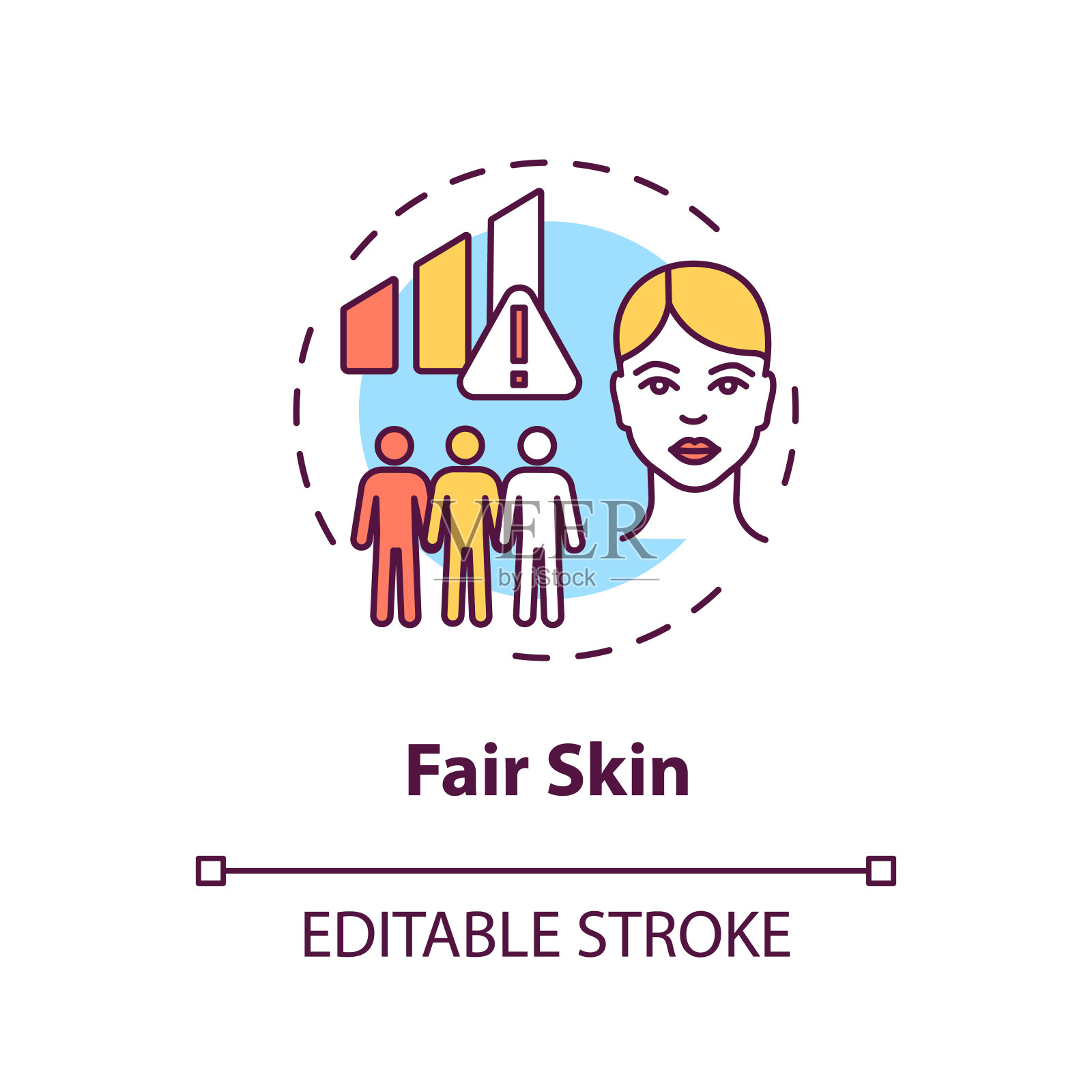 白皙皮肤概念图标插画图片素材