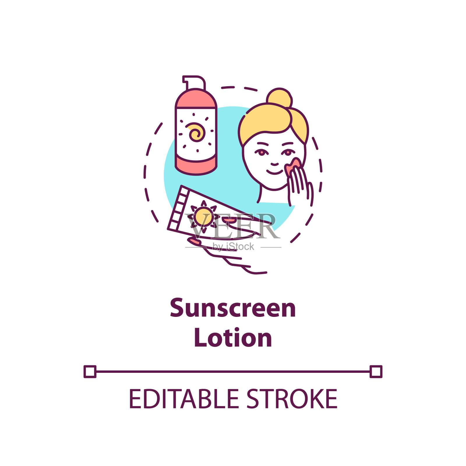 防晒霜概念图标图标素材