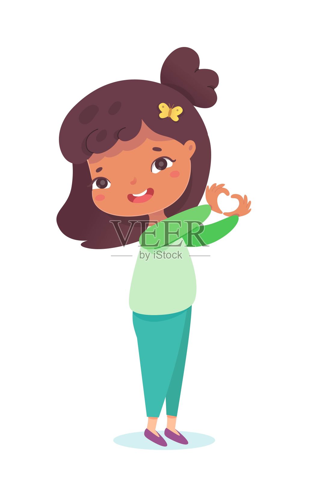 快乐的孩子展示内心。可爱的孩子有乐趣和微笑的生日聚会。娱乐休闲矢量插图和娱乐休闲。童年的暑假带着欢乐设计元素图片