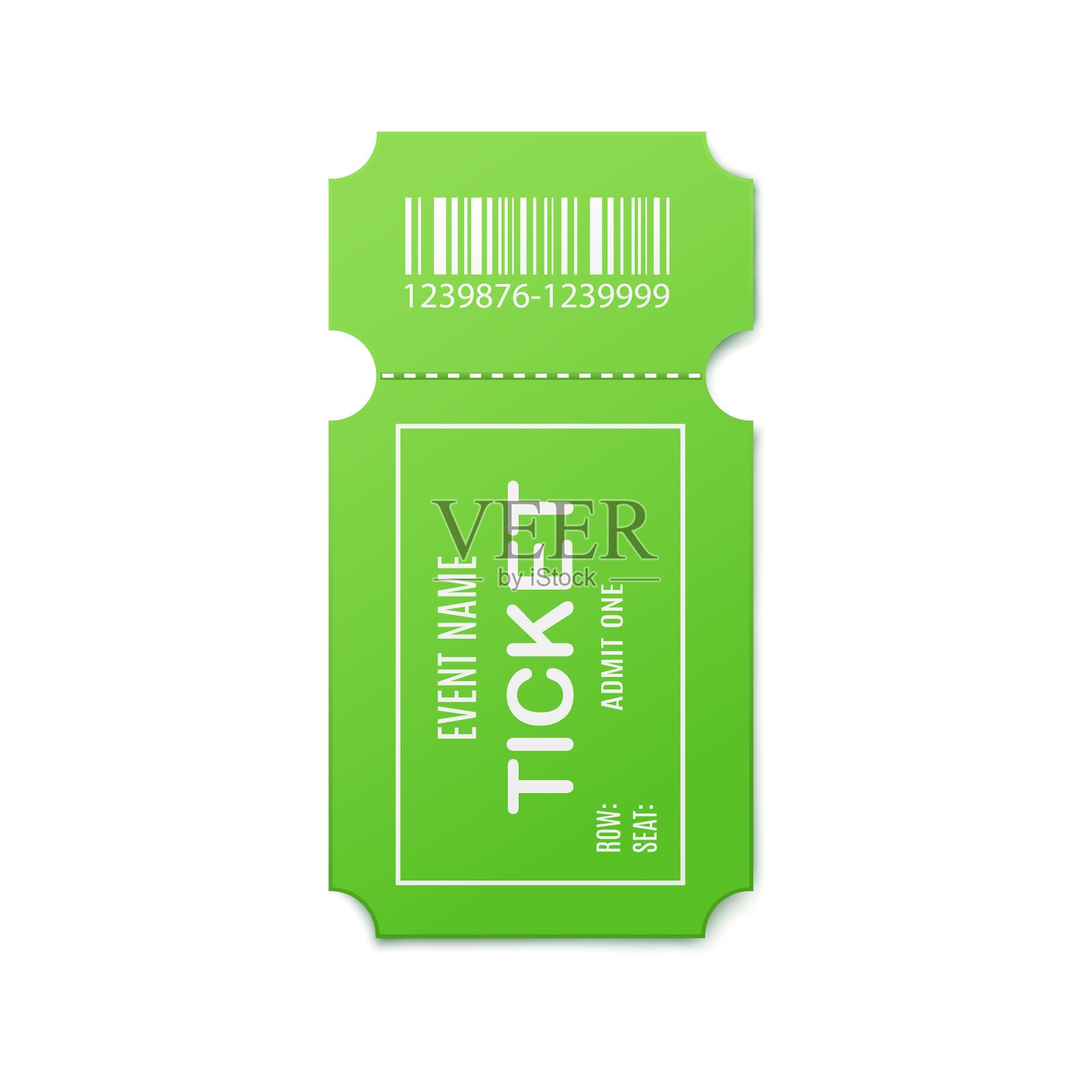 模型绿色承认活动门票3d逼真设计模板素材