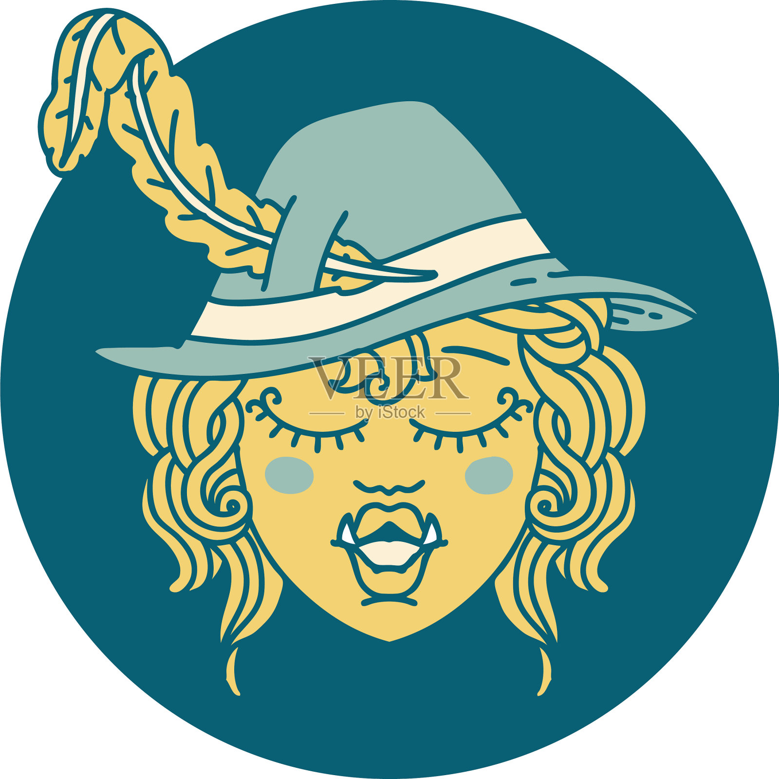 兽人吟游诗人性格插画图片素材