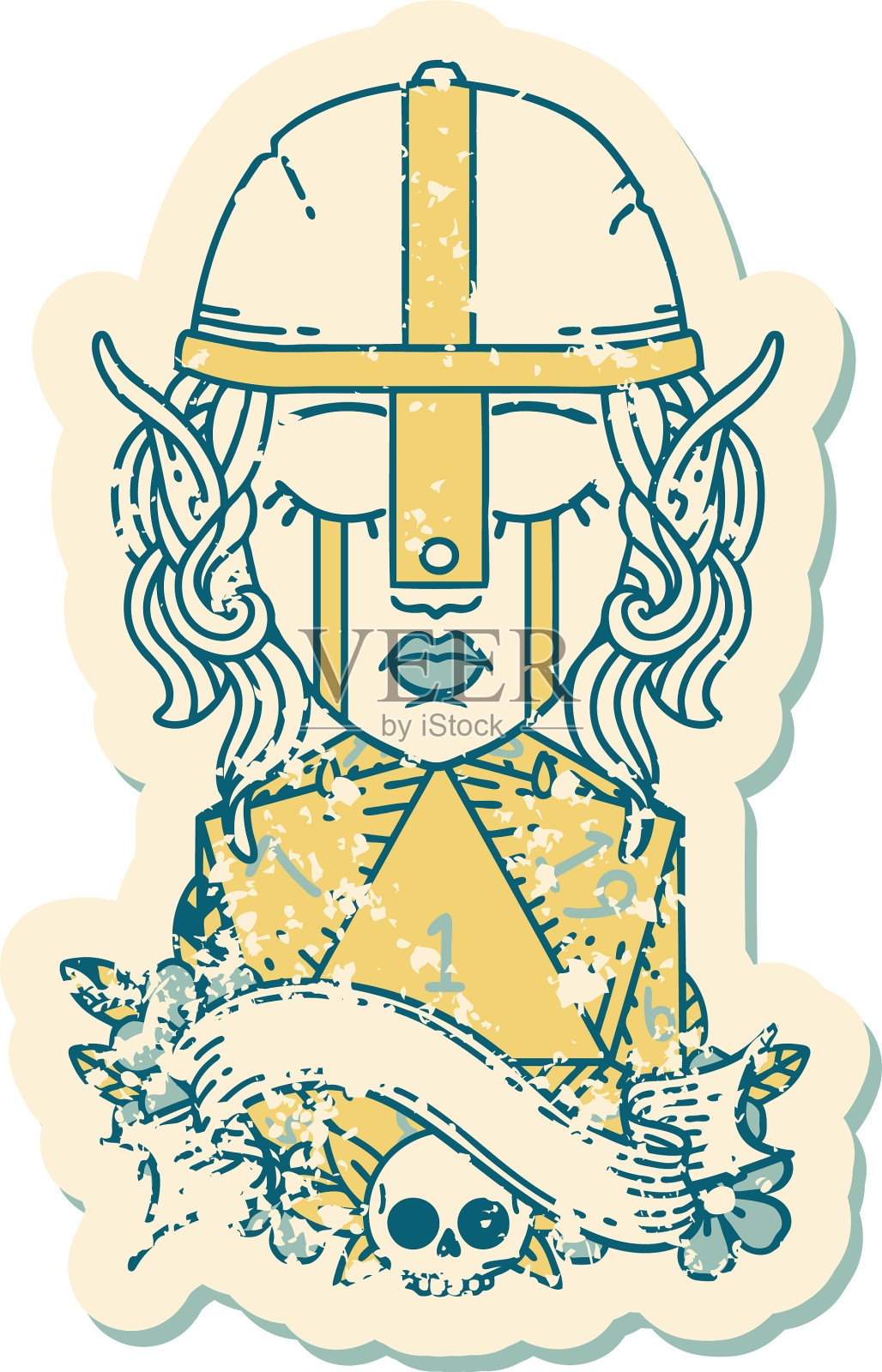 哭精灵战士的性格脸上带着自然设计元素图片