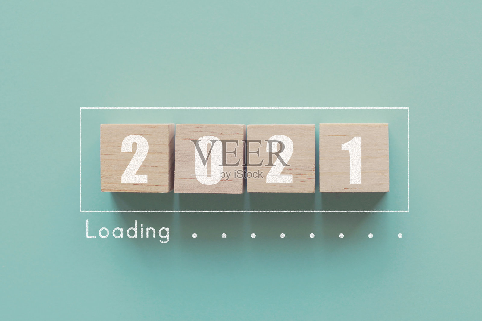 木块装料棒为2021年目标规划的经营理念照片摄影图片