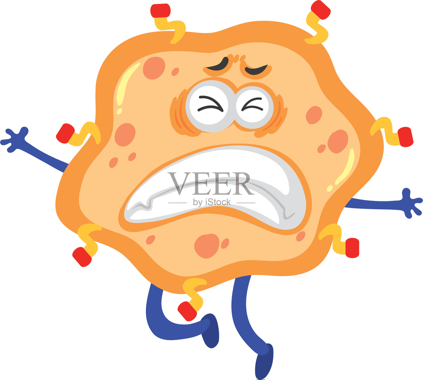 脸上有表情的单细胞病毒设计元素图片