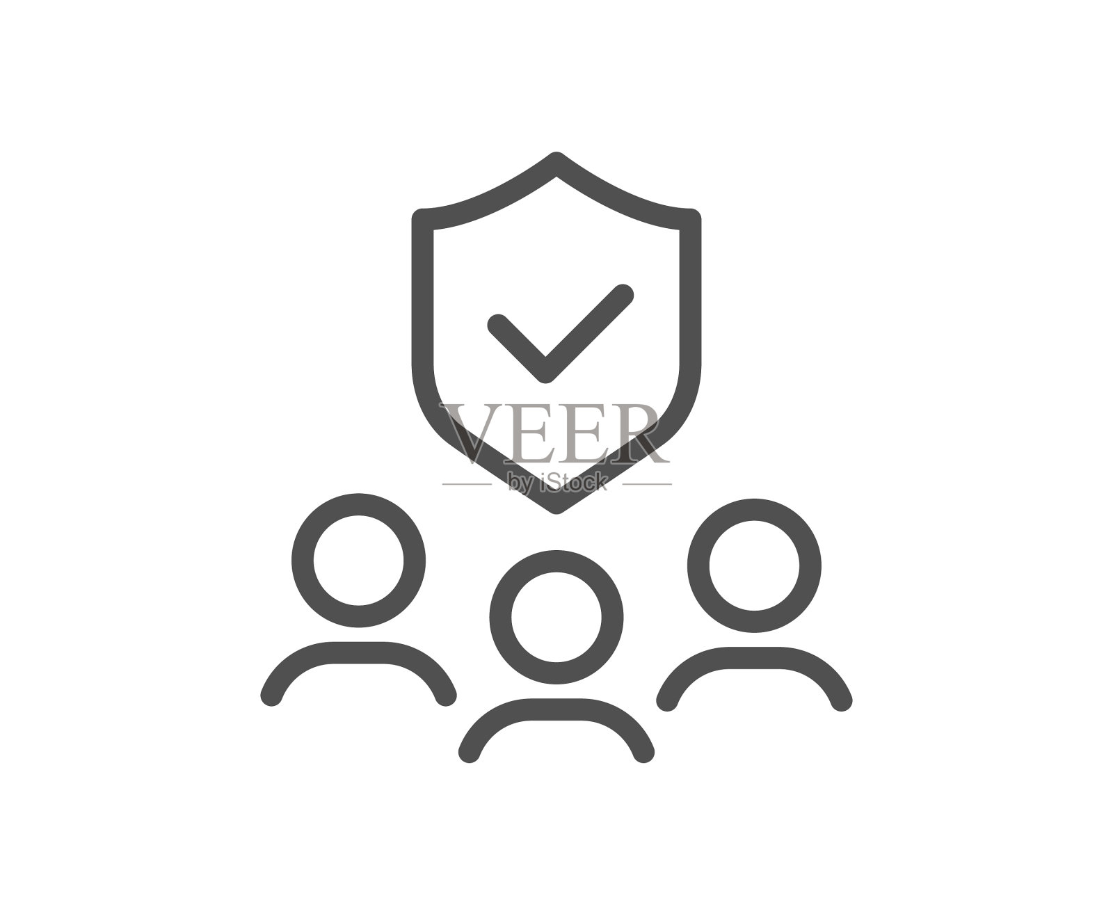 人们的保险线图标健康覆盖标志图标素材