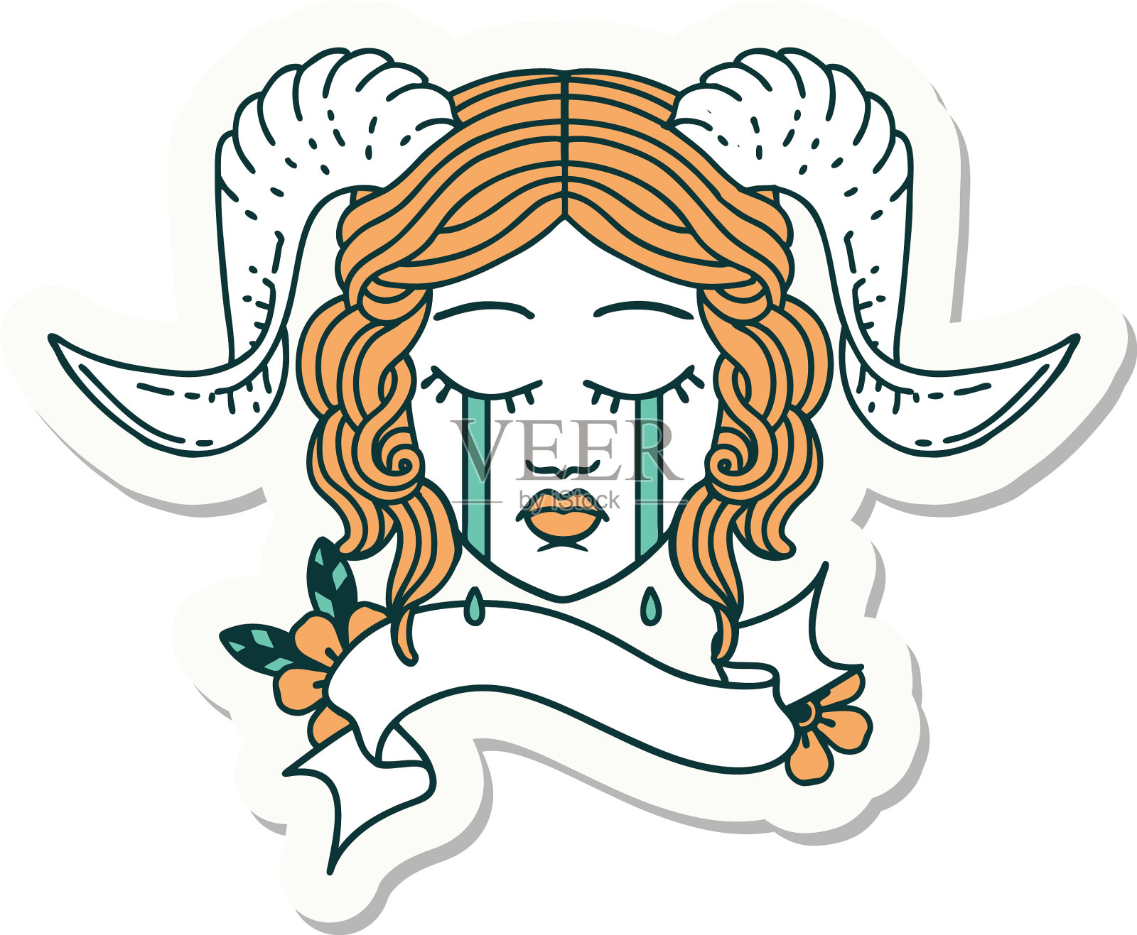 哭着把字脸贴在条幅上设计元素图片