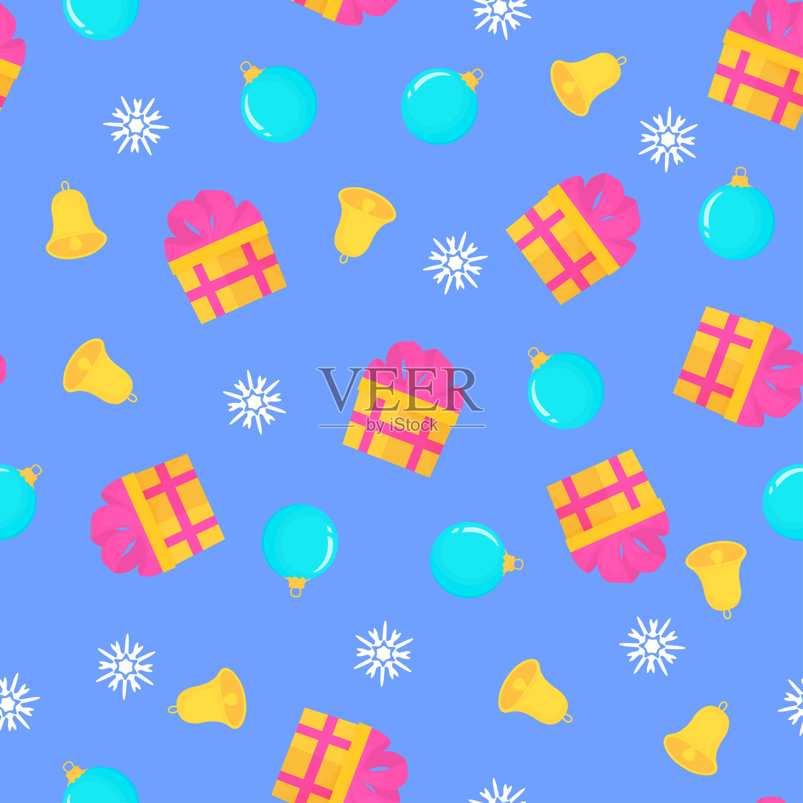 圣诞和新年无缝图案，数码纸插画图片素材