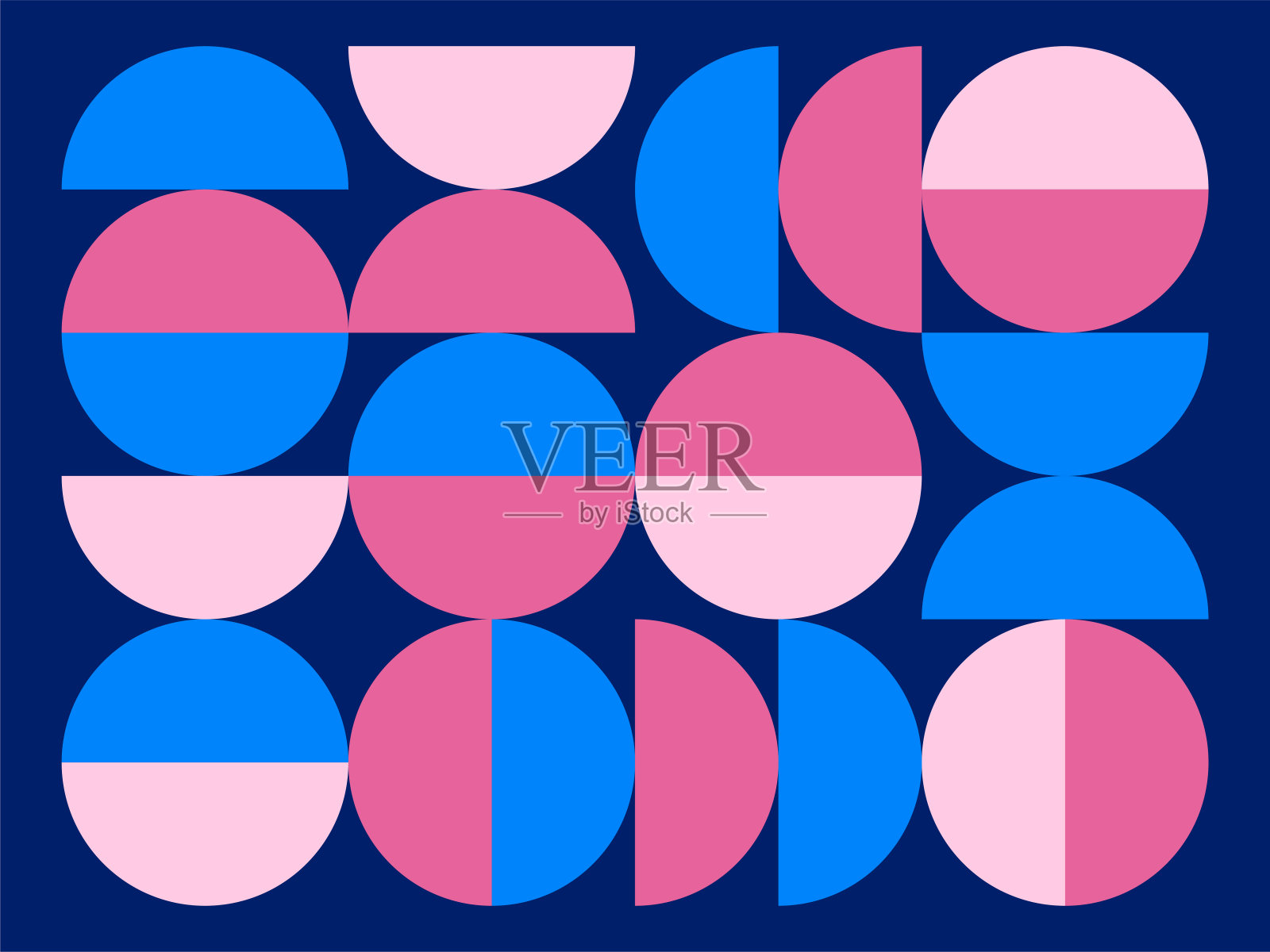 时髦的包豪斯图案。包豪斯的海报。矢量几何抽象圆形状插画图片素材