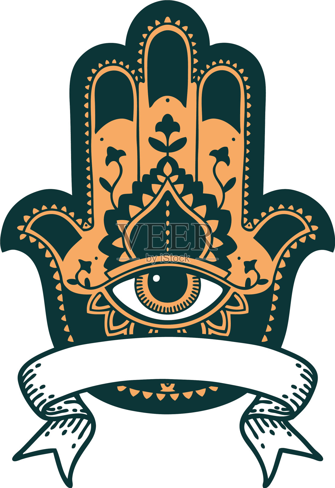 纹身的旗帜上有hamza设计元素图片