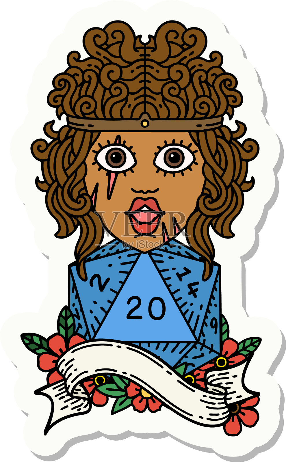 人类野蛮人与自然20骰子滚动设计元素图片