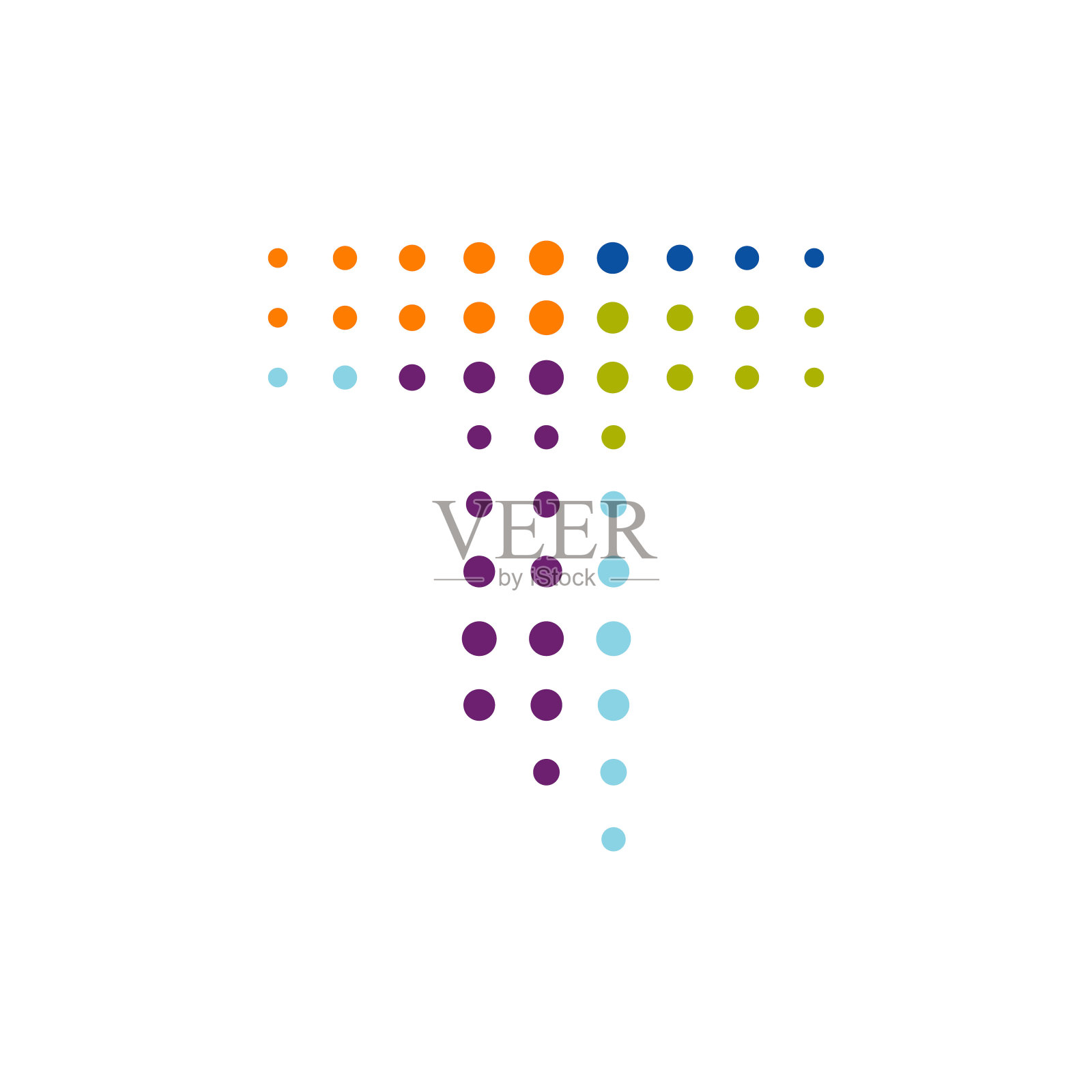 创意T首字母T标志矢量设计。抽象点半色调图形概念插画图片素材