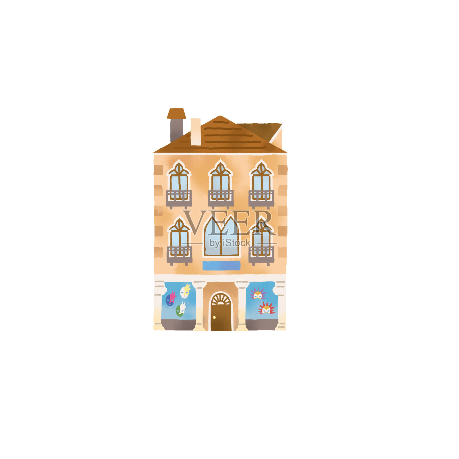 夹艺术的时尚意大利商店插画图片素材