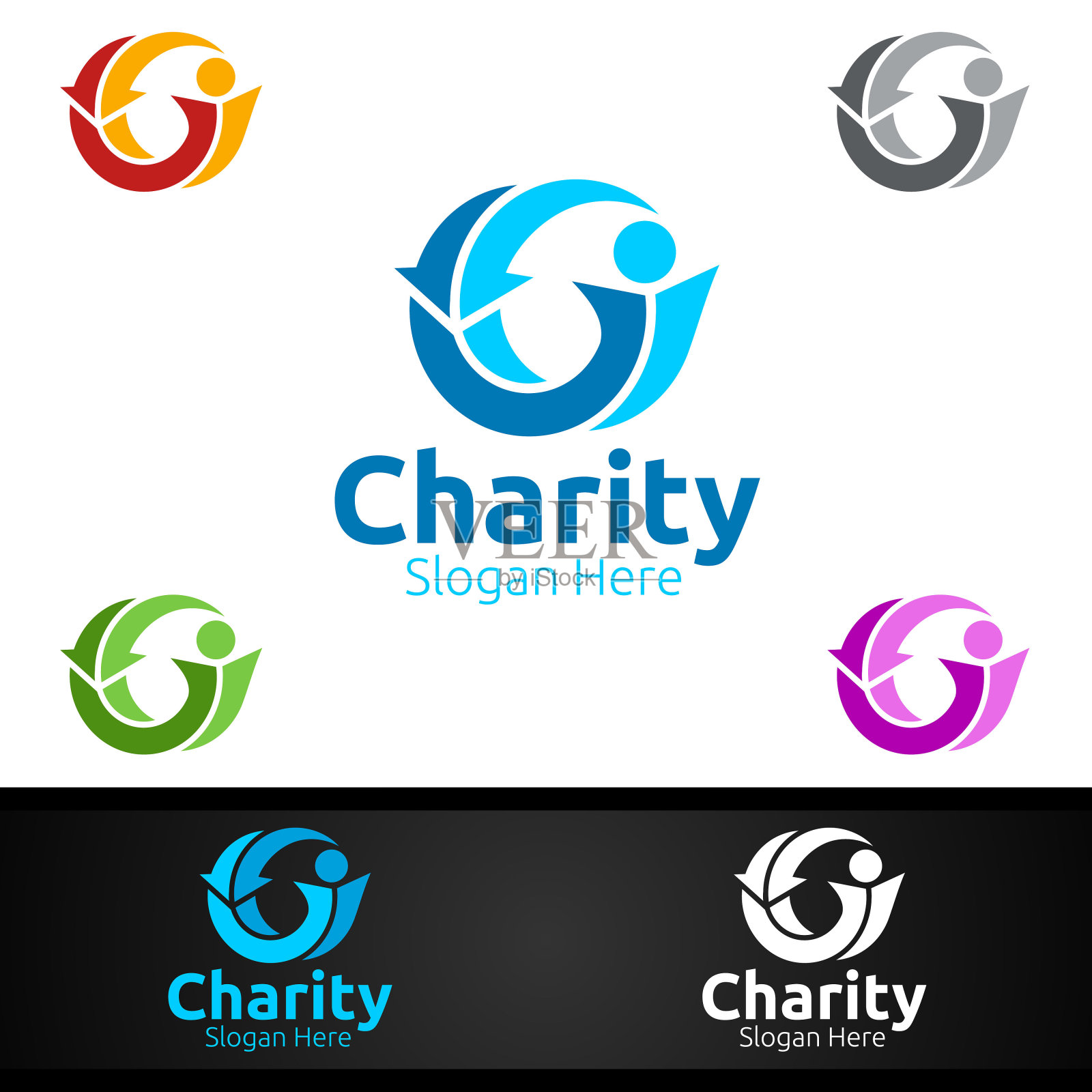 帮助之手慈善基金会志愿教堂或慈善捐赠的创意标志插画图片素材