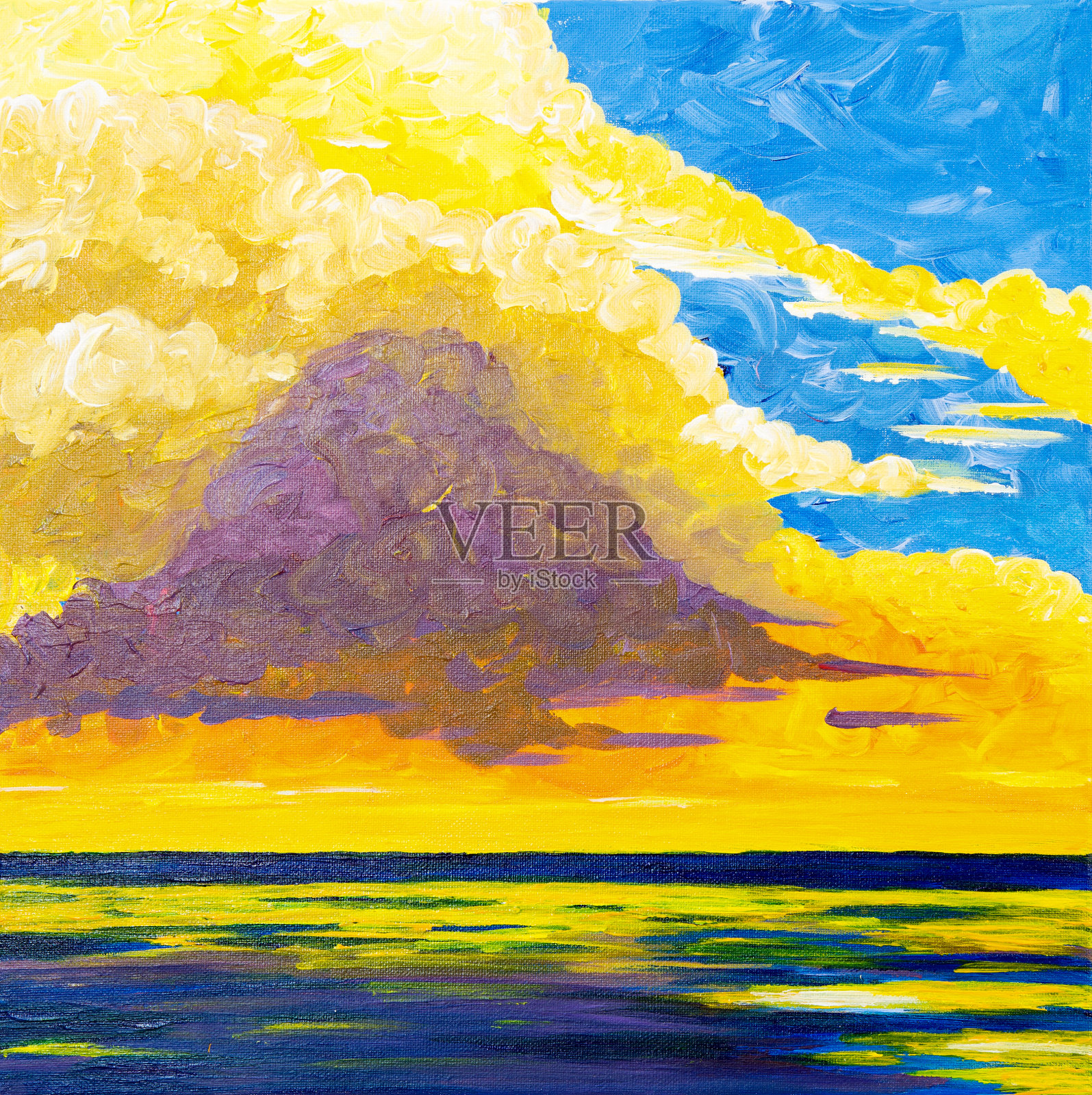 落日的海洋插画图片素材