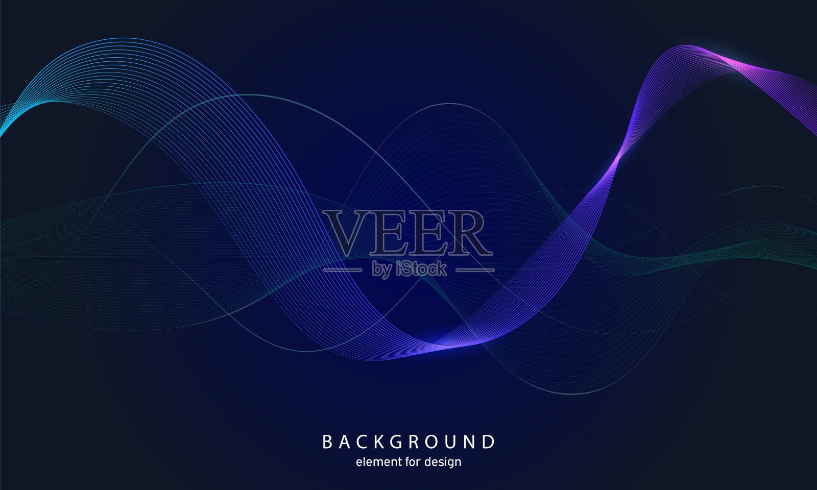 摘要波背景。为设计元素。数字频率跟踪均衡器。程式化的艺术线条。使用混合工具创建彩色闪亮的波浪线。曲线波浪线平滑条纹向量插画图片素材