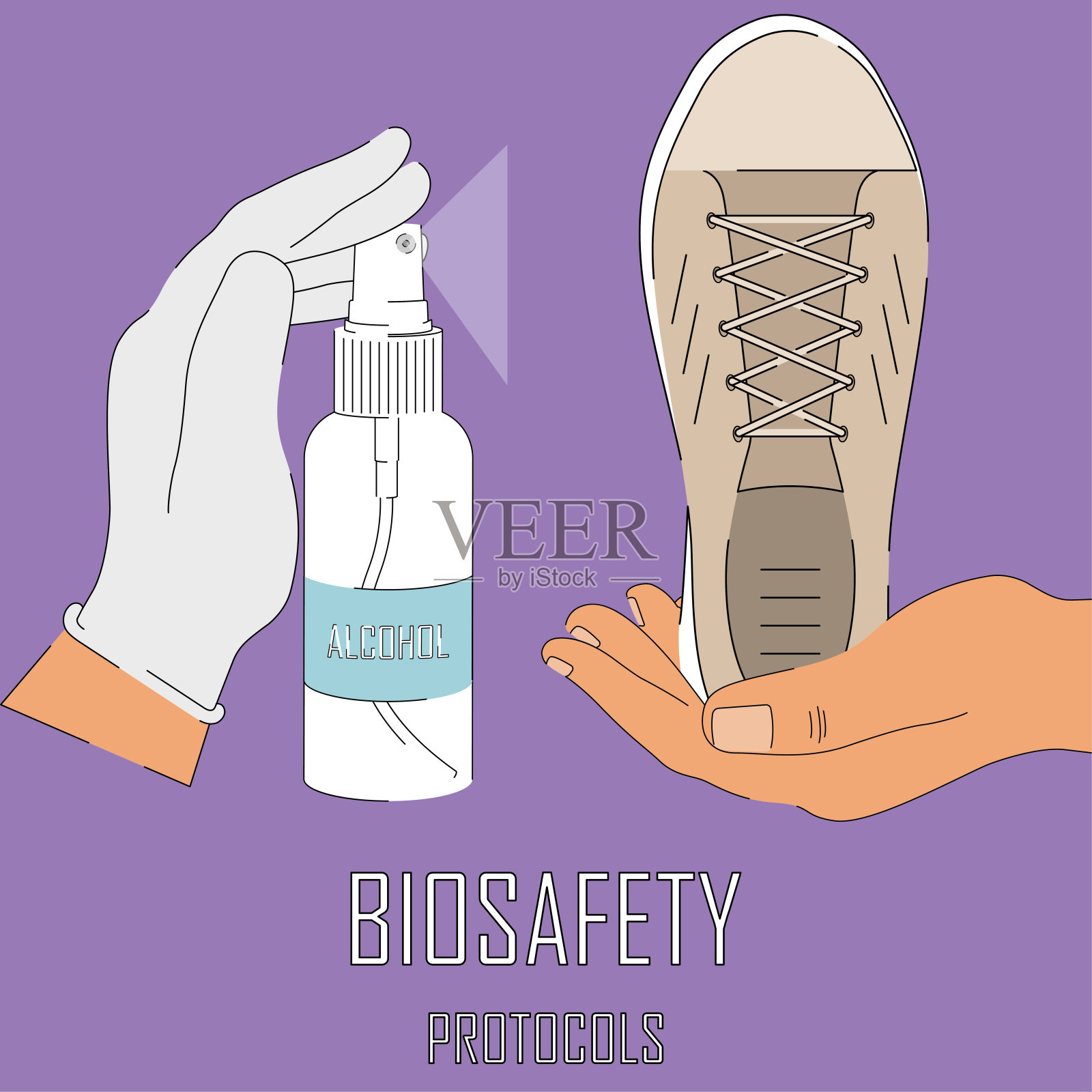 生物安全协议的海报插画图片素材