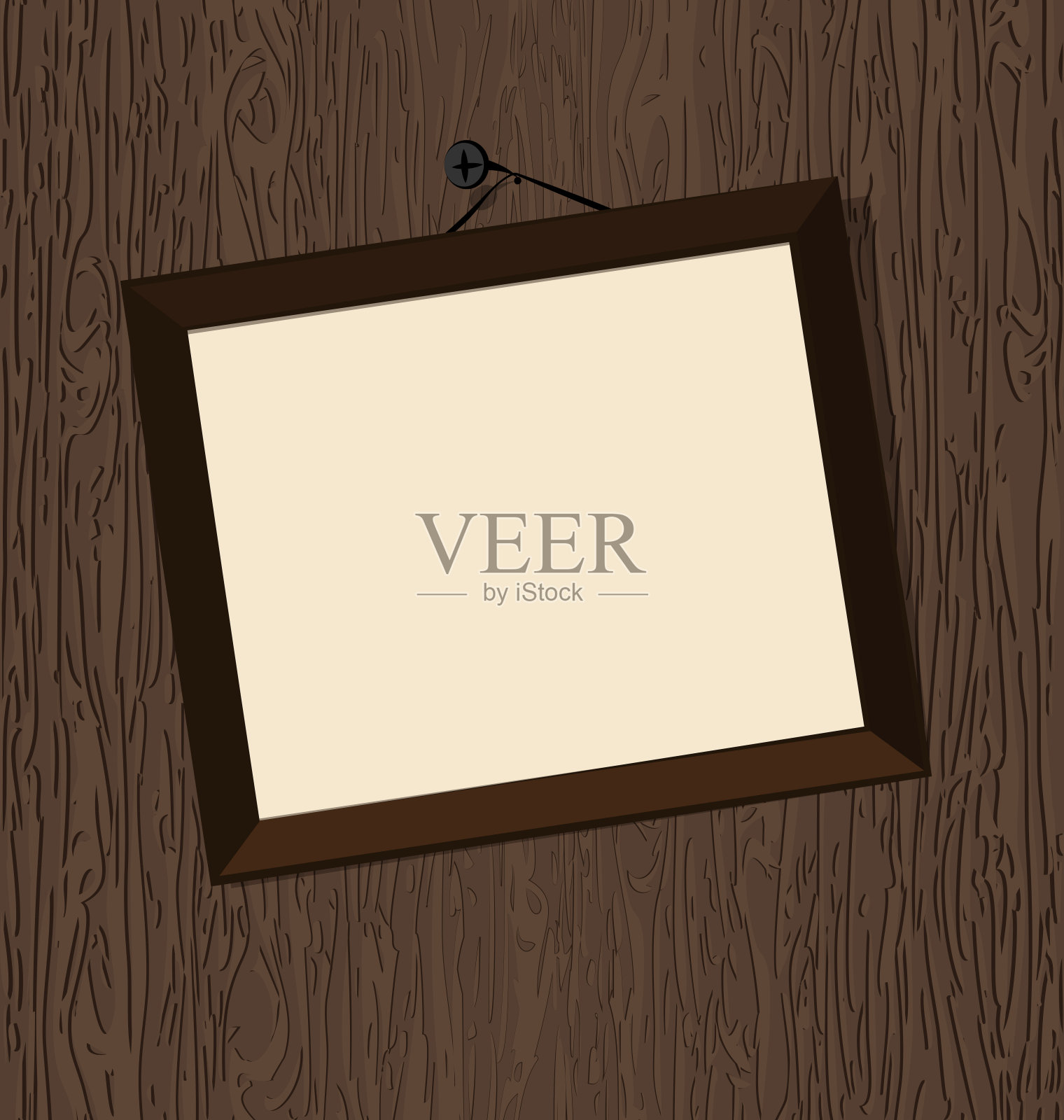 矢量插图抽象woogen墙和空框架插画图片素材