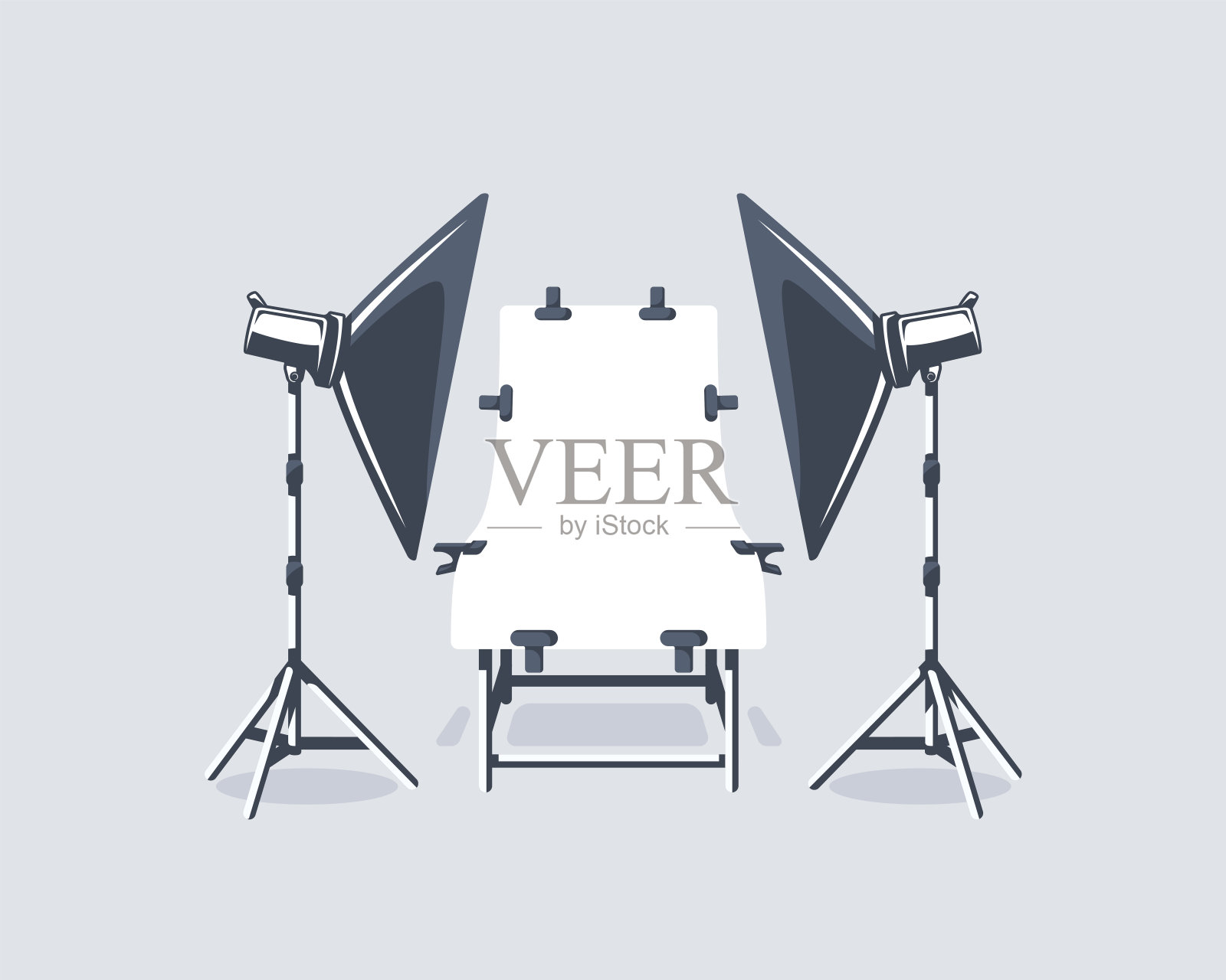 照相馆元素孤立在白色背景插画图片素材