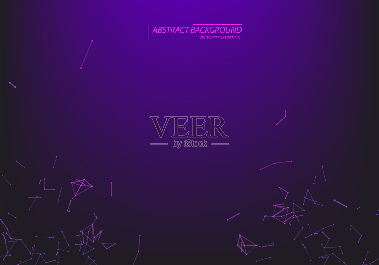 抽象的矢量粒子和线。丛的效果。未来的插图。多边形网络结构。数据连接概念。霓虹灯背景。插画图片素材