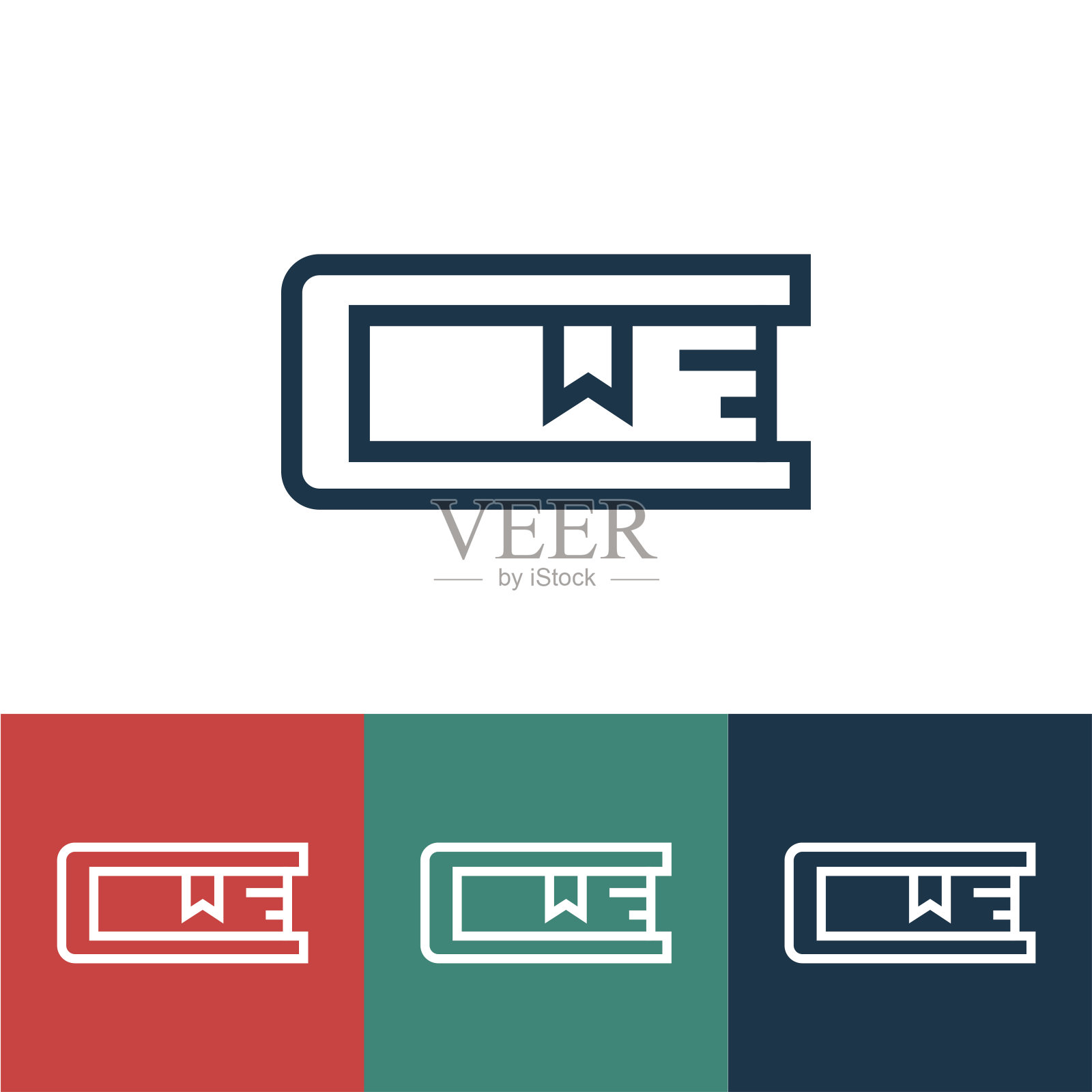 线性矢量图标与书插画图片素材