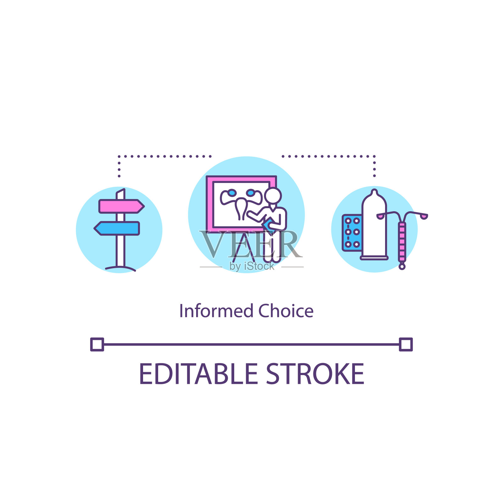 知情选择概念图标插画图片素材