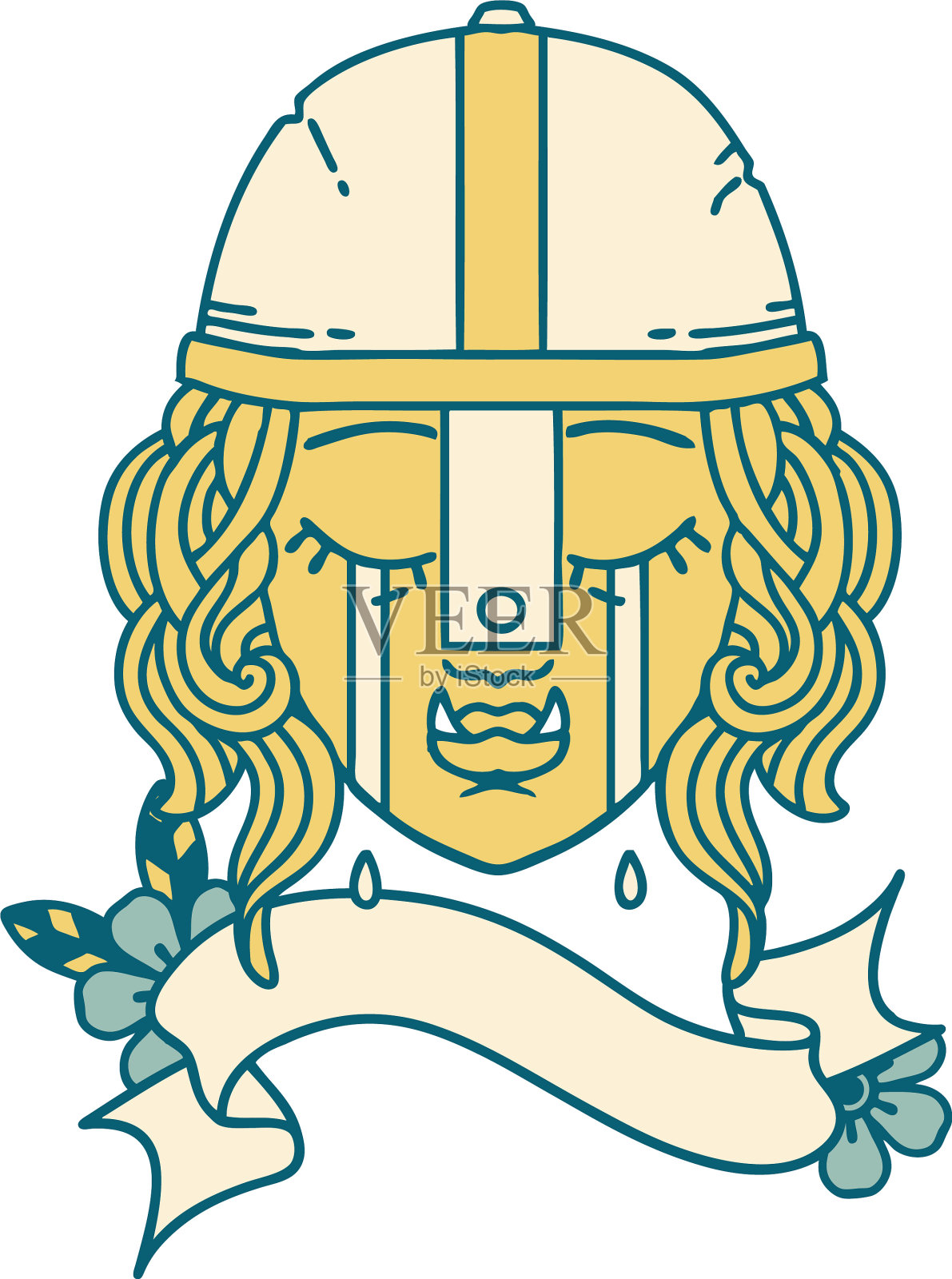 哭泣的兽人战士角色的脸设计元素图片