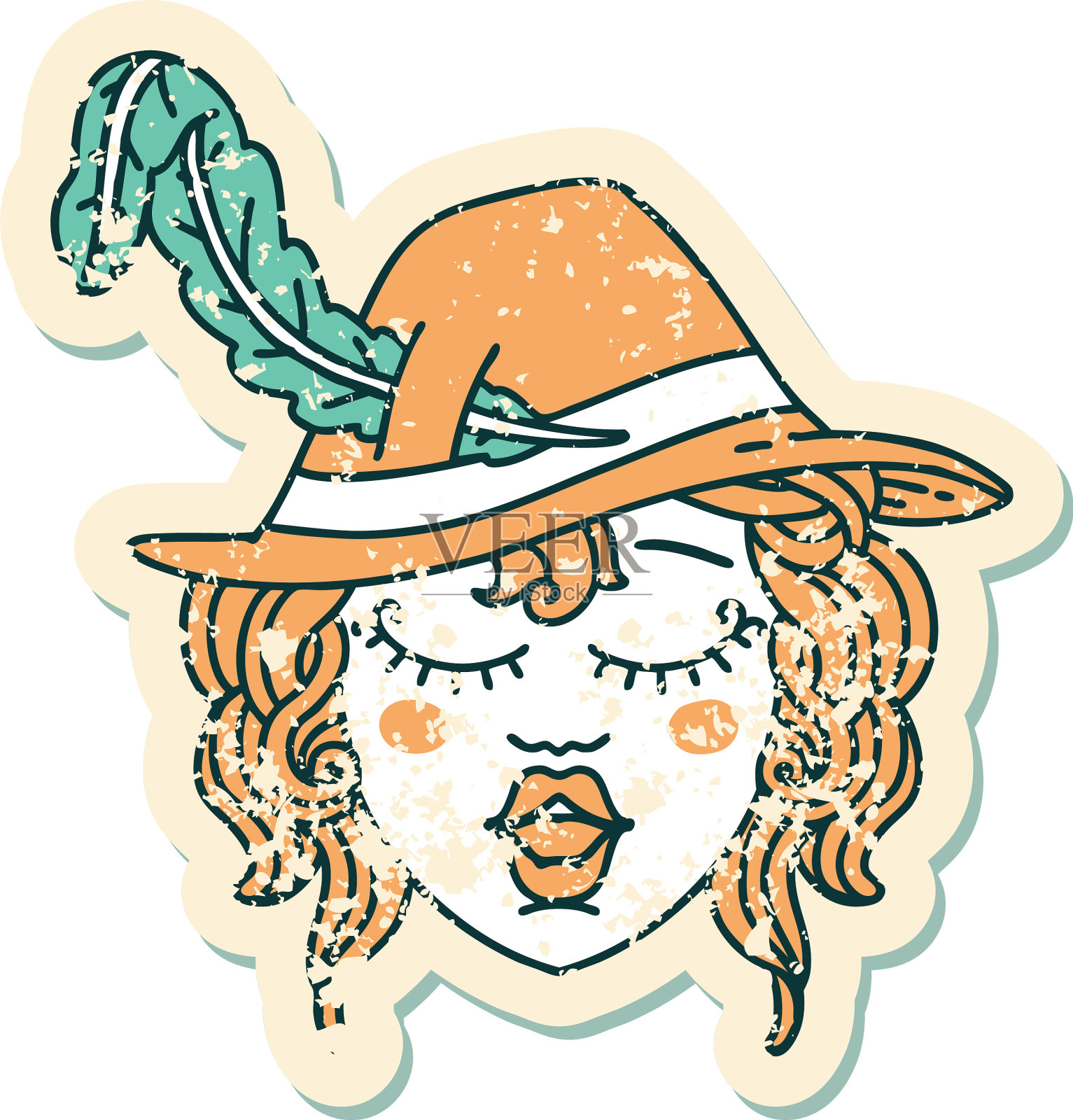 人类诗人角色的垃圾贴纸设计元素图片