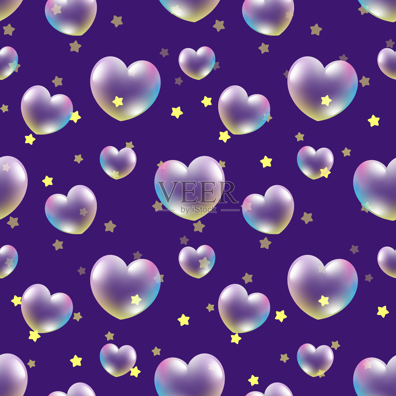 心皂泡泡无缝图案插画图片素材