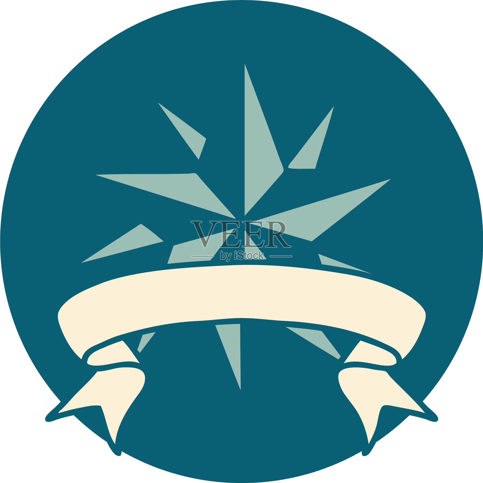 图标与旗帜一颗星插画图片素材