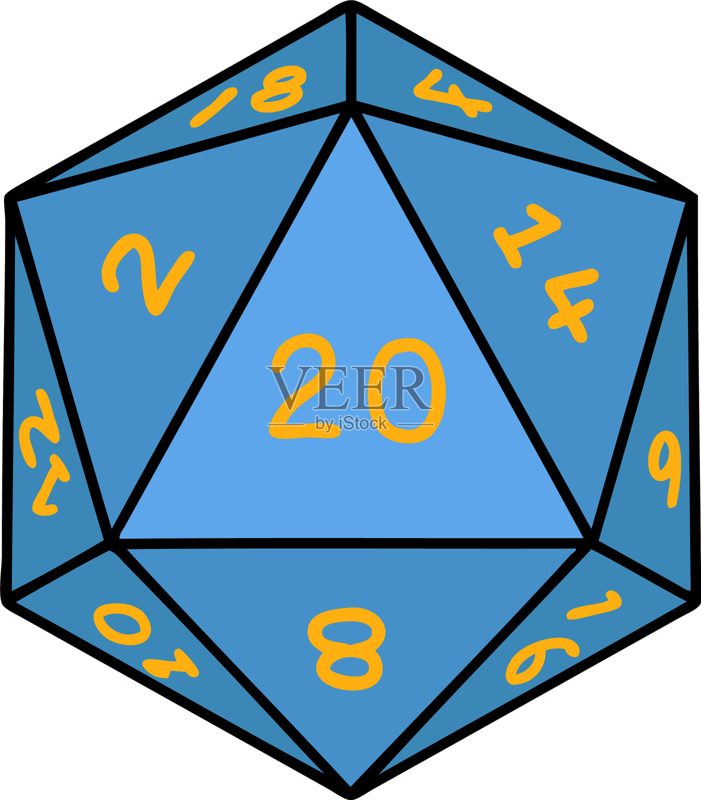 自然20 d20骰子滚动设计元素图片