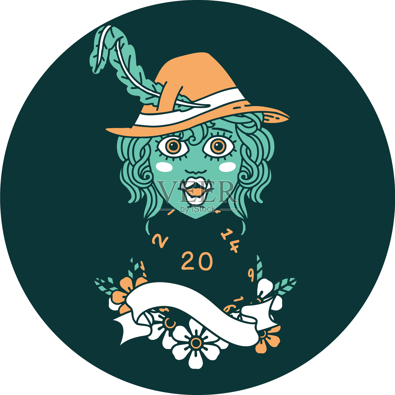 半兽人吟游诗人的性格自然地歌唱着插画图片素材