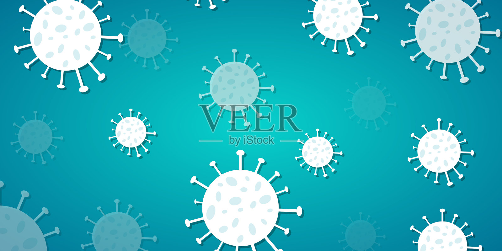 COVID-19冠状病毒抽象彩色背景插画图片素材