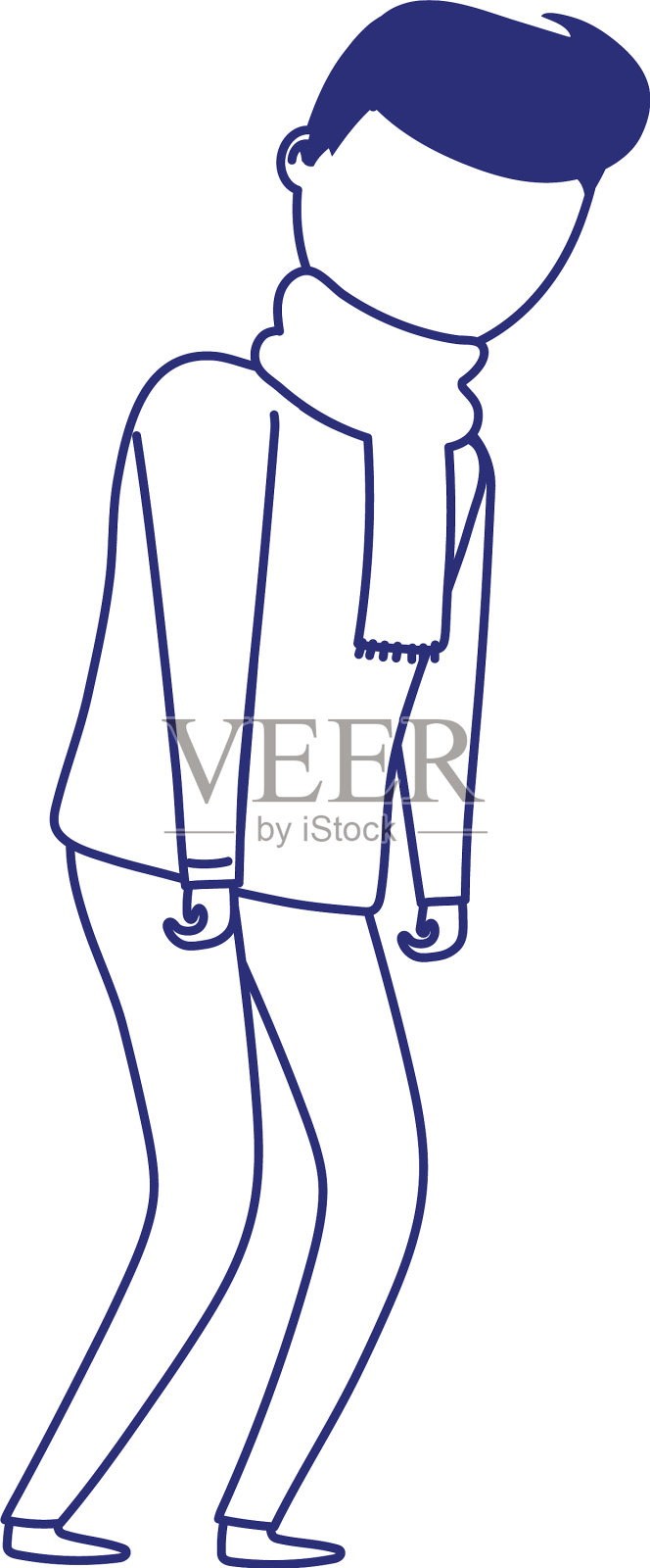 冠状病毒感染者戴围巾设计元素图片