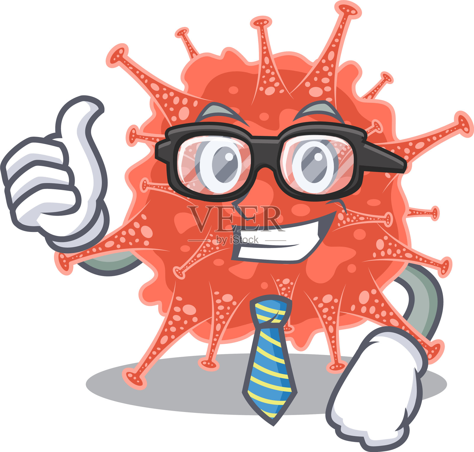 戴眼镜的新冠病毒商人设计元素图片