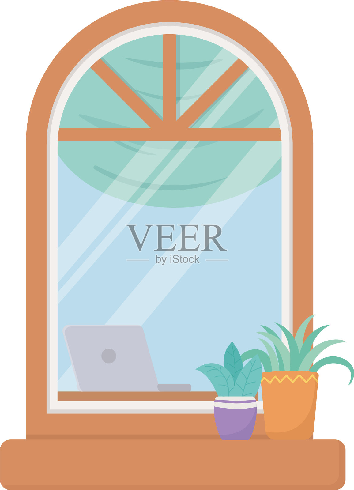 窗户外立面建筑孤立图标设计元素图片