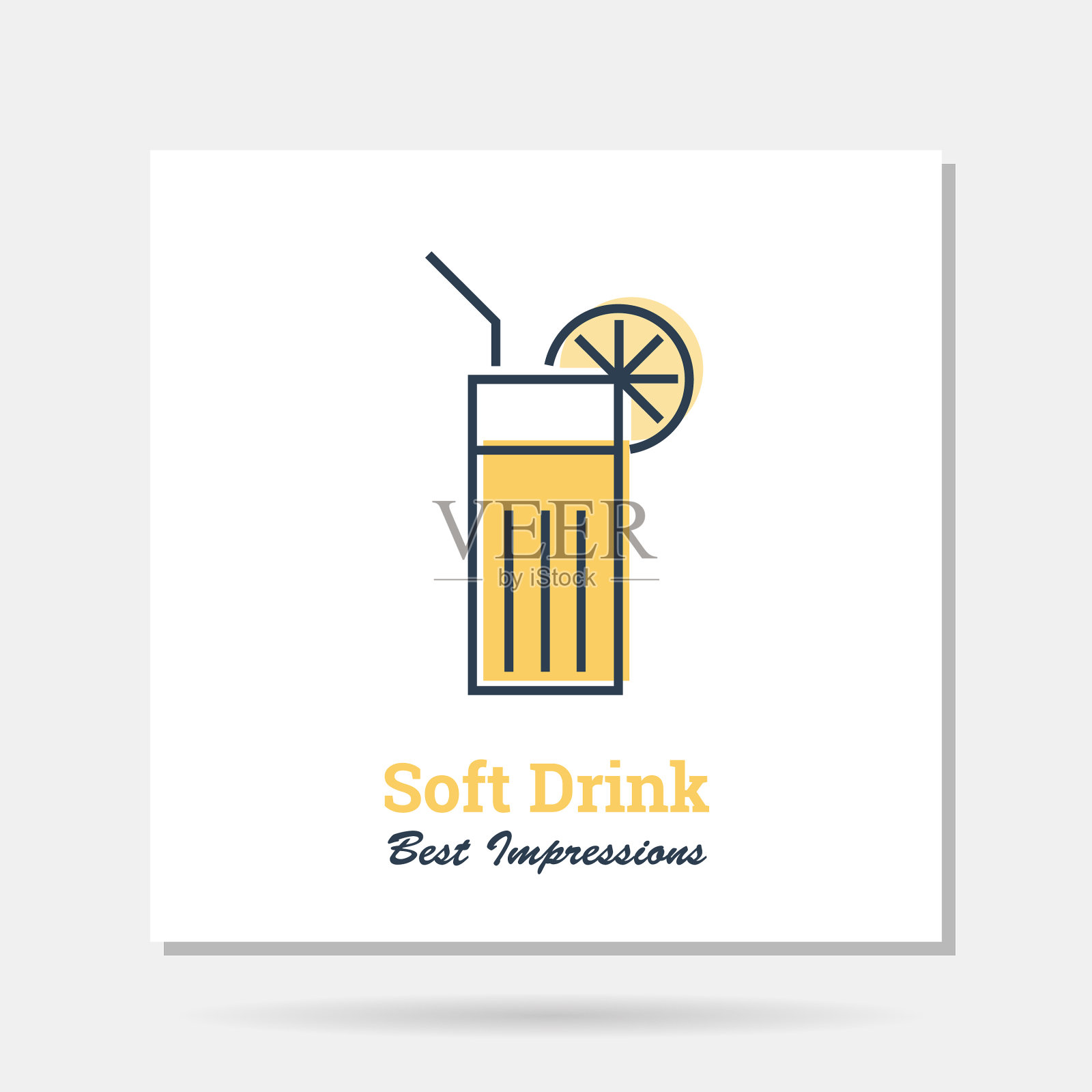 简单的公司标志的例子-柔和的黄色插画图片素材