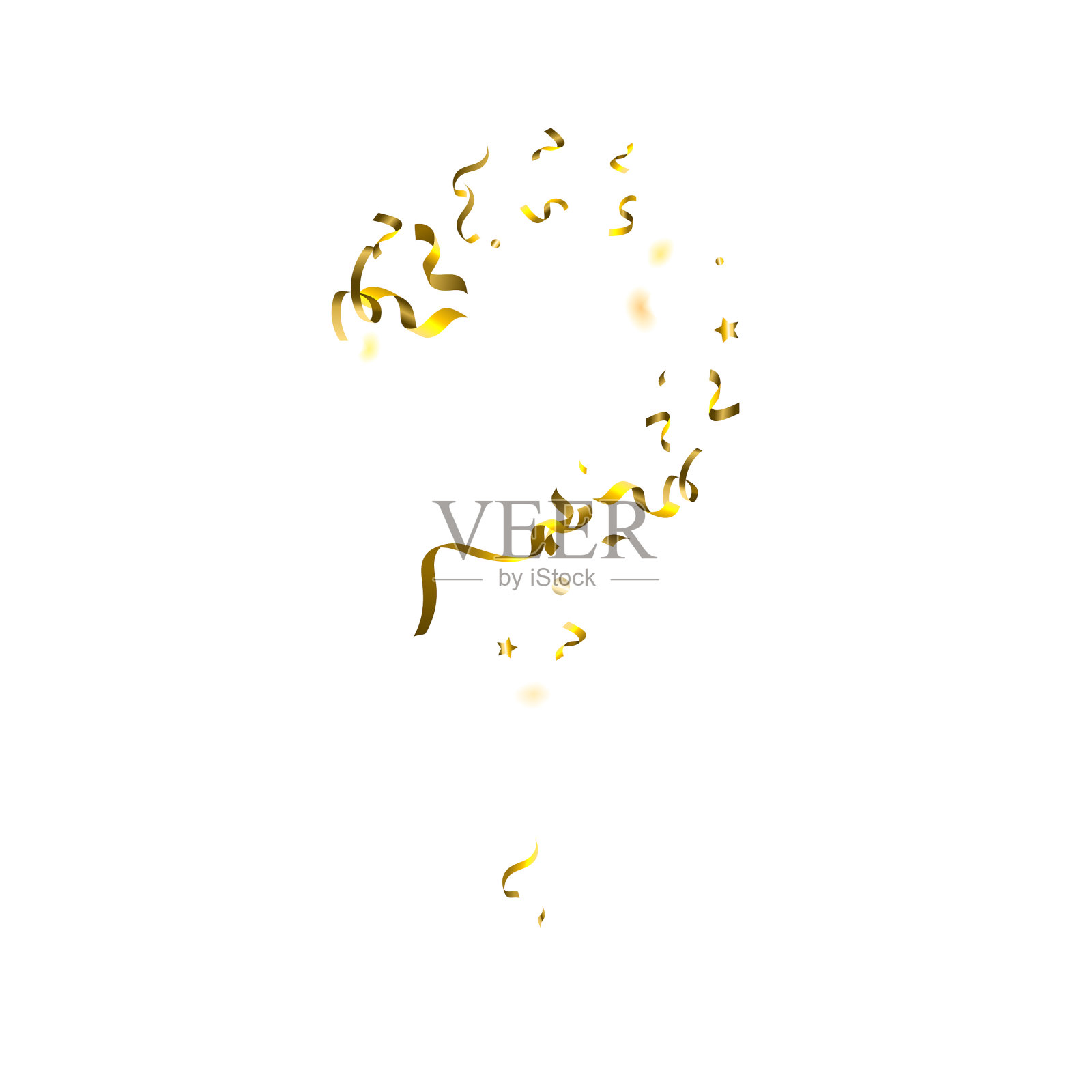 假日蛇形金箔飘带丝带插画图片素材