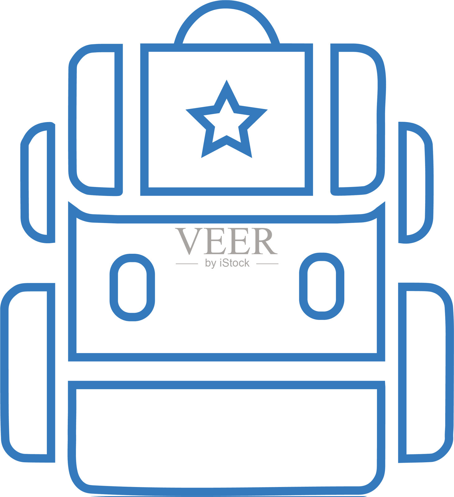 背包轮廓图标书包插画图片素材