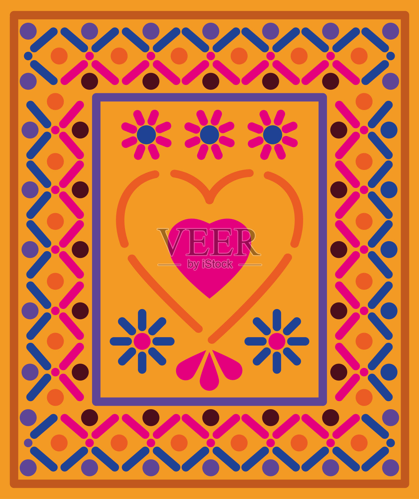 墨西哥心在框架矢量设计设计模板素材