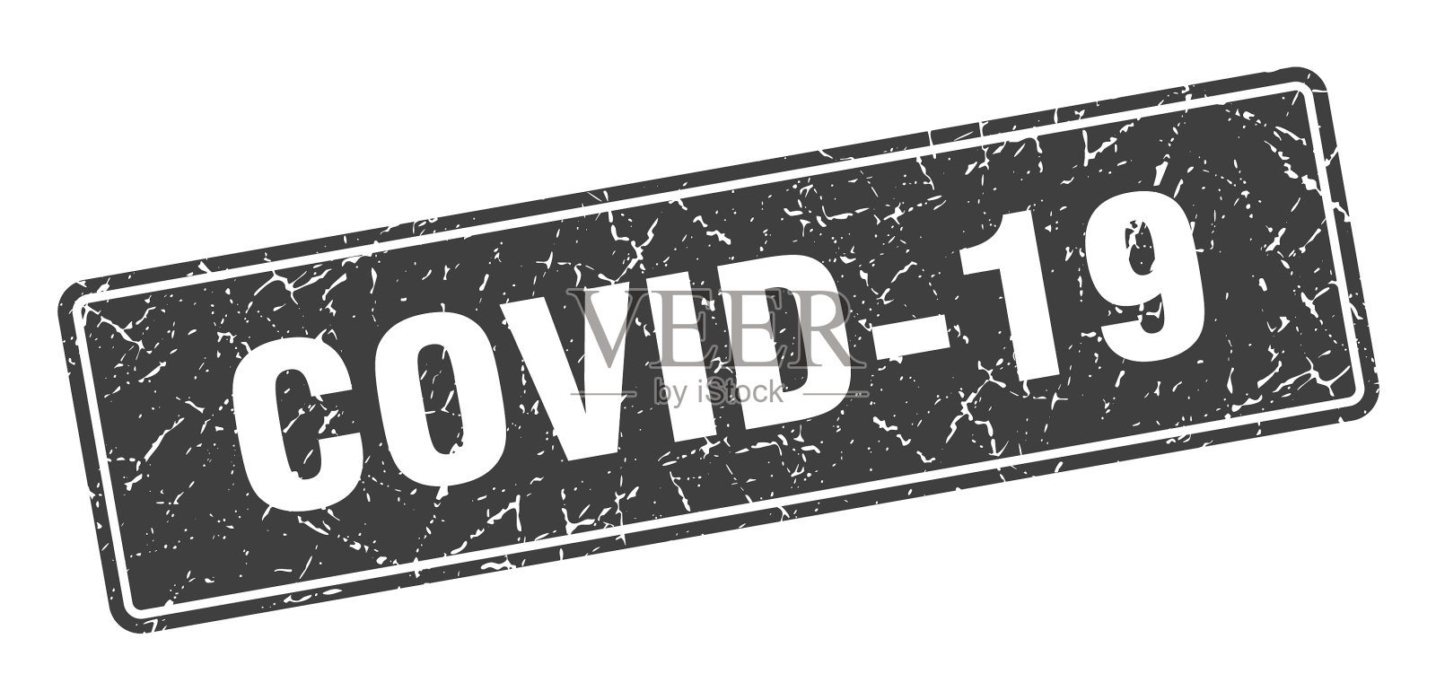 COVID-19邮票COVID-19复古黑色标签标志插画图片素材