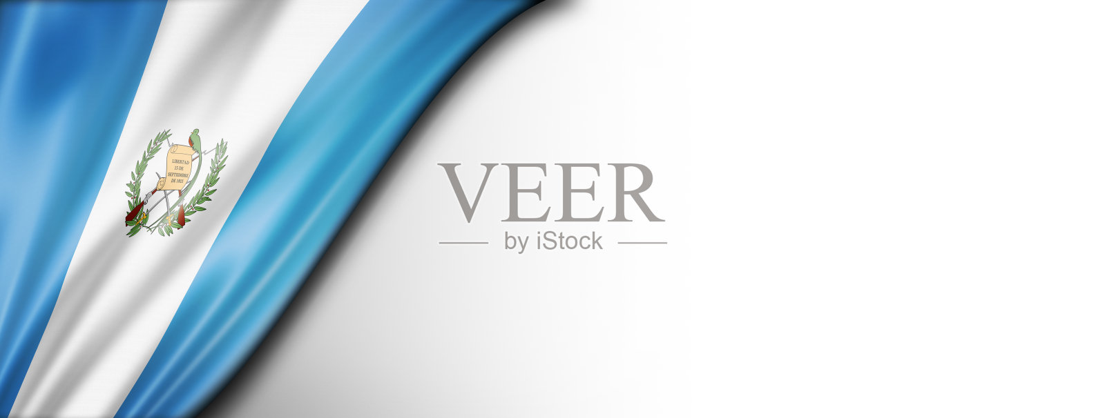 危地马拉国旗孤立在白色旗帜上照片摄影图片