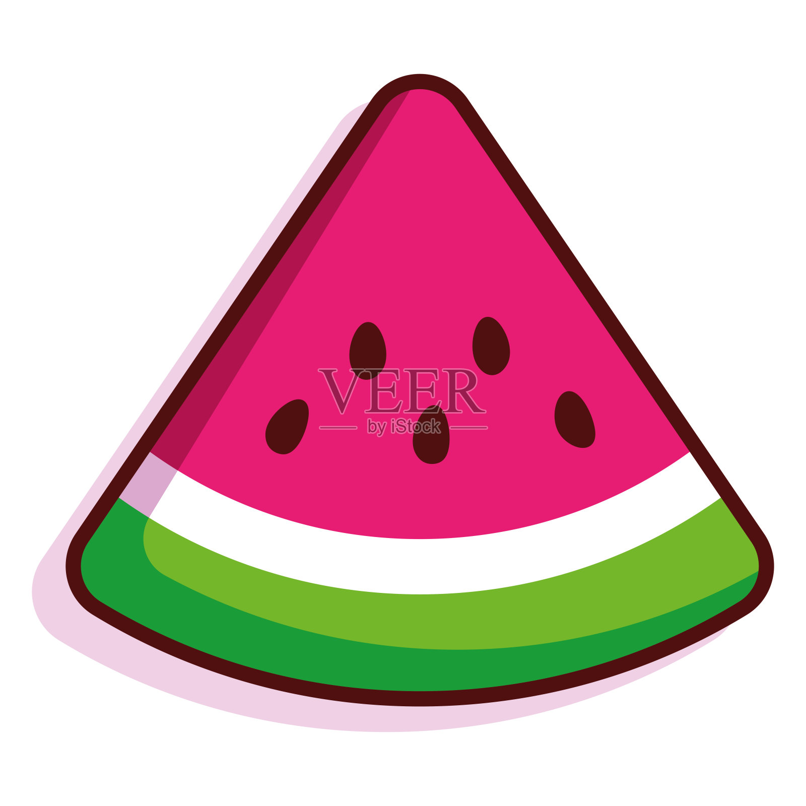 孤立的西瓜水果设计元素图片