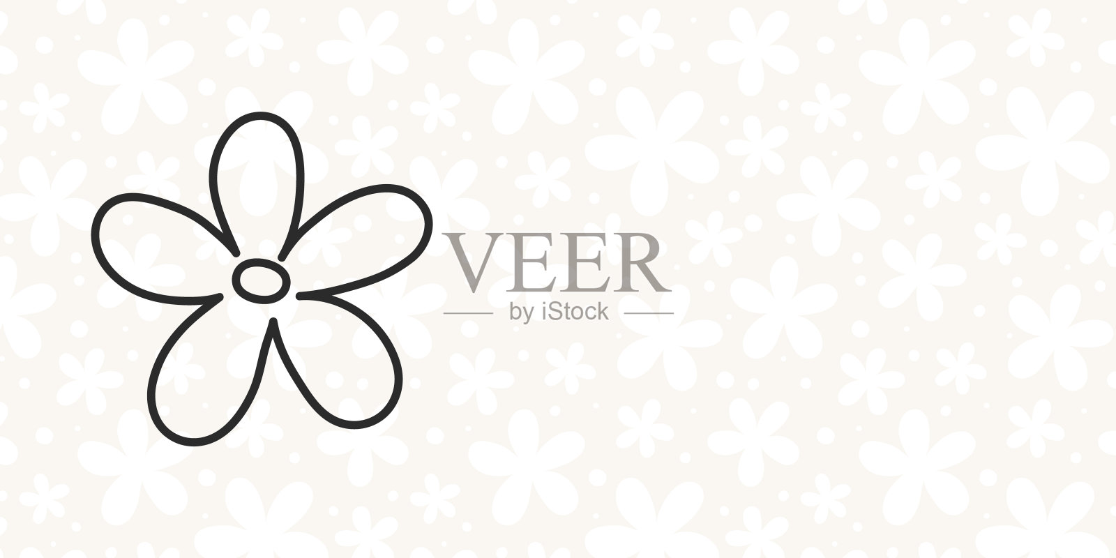 设计的旗帜与可爱的花。母亲节，妇女节和情人节模板。向量插画图片素材