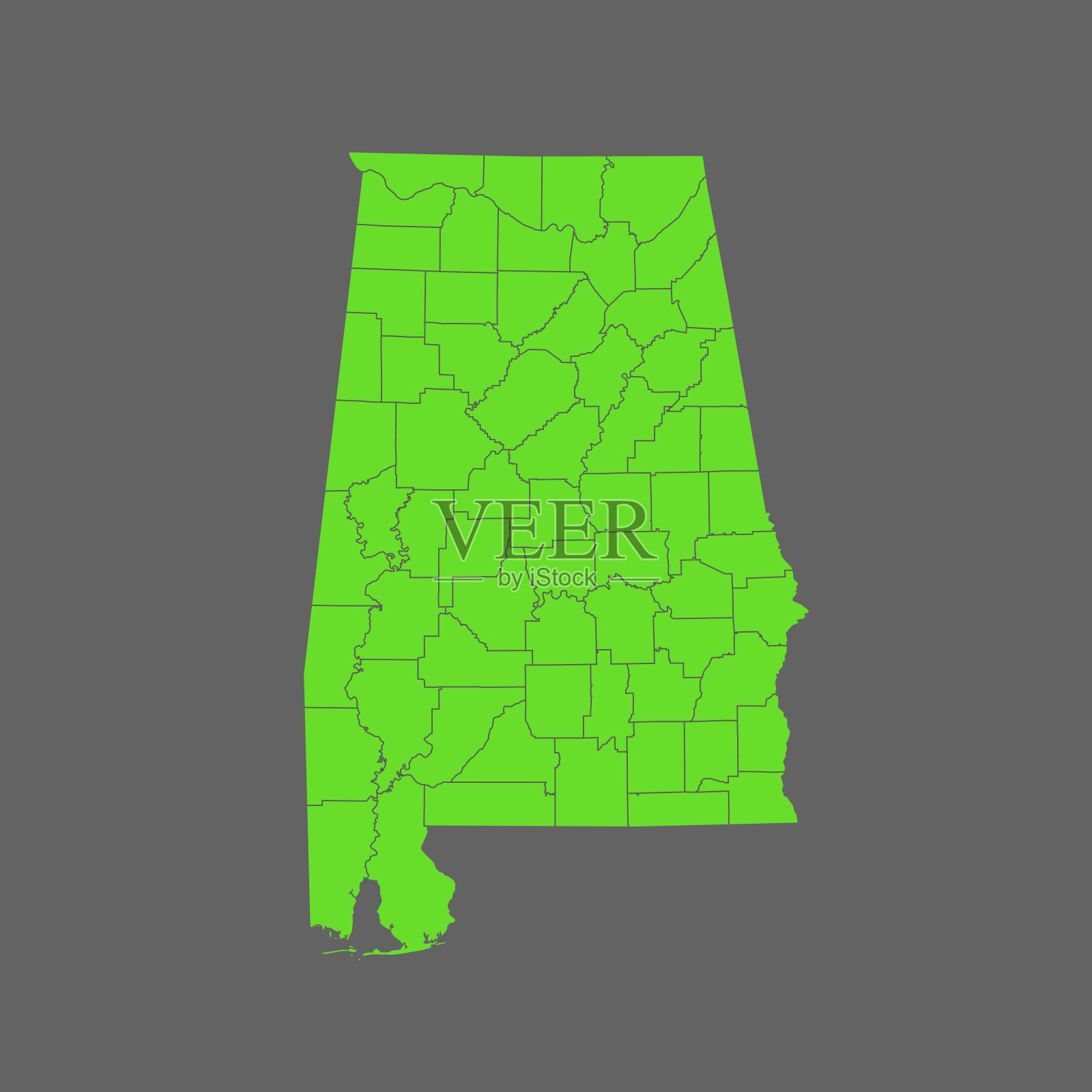 阿拉巴马州地图插画图片素材