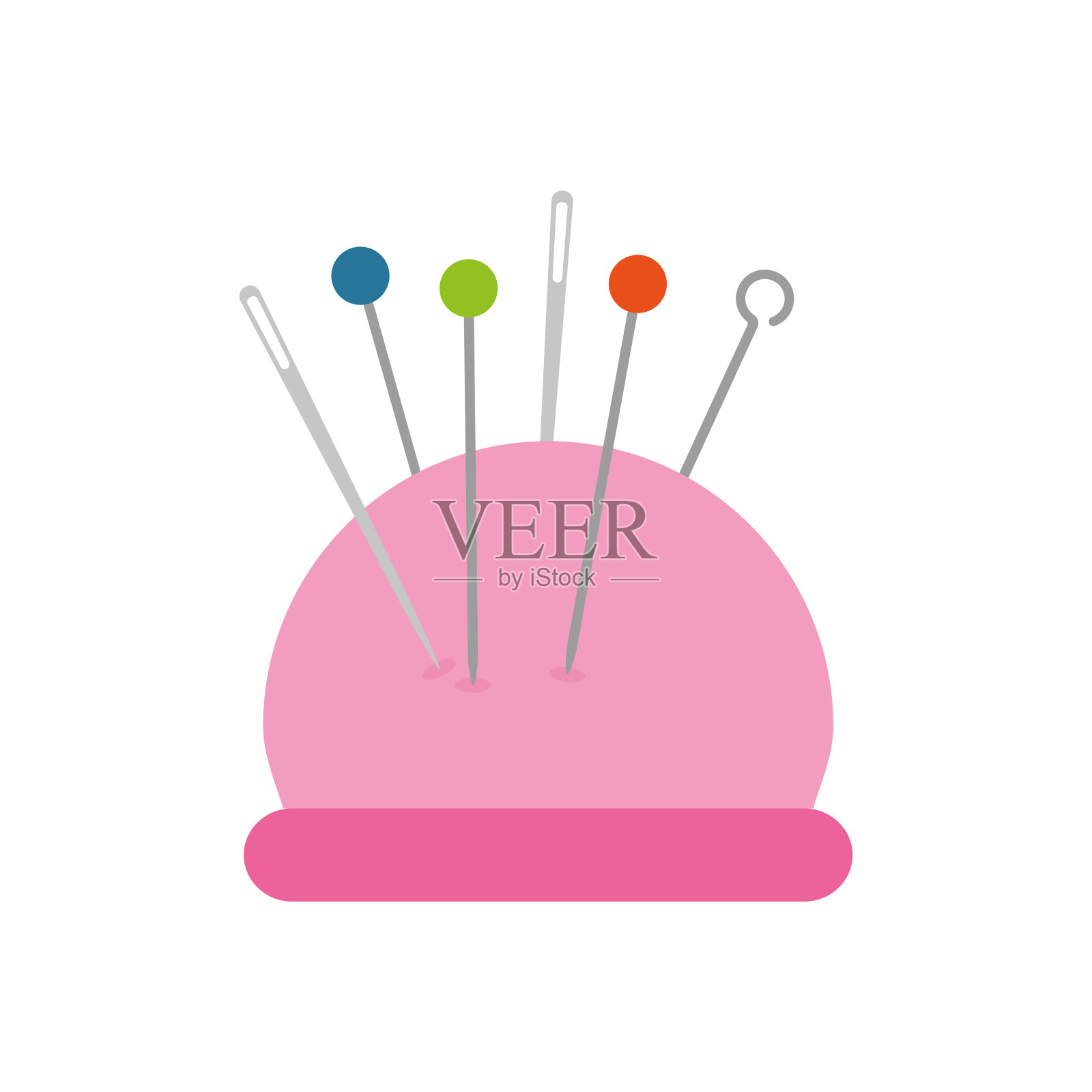 带针和大头针的隔离垫插画图片素材