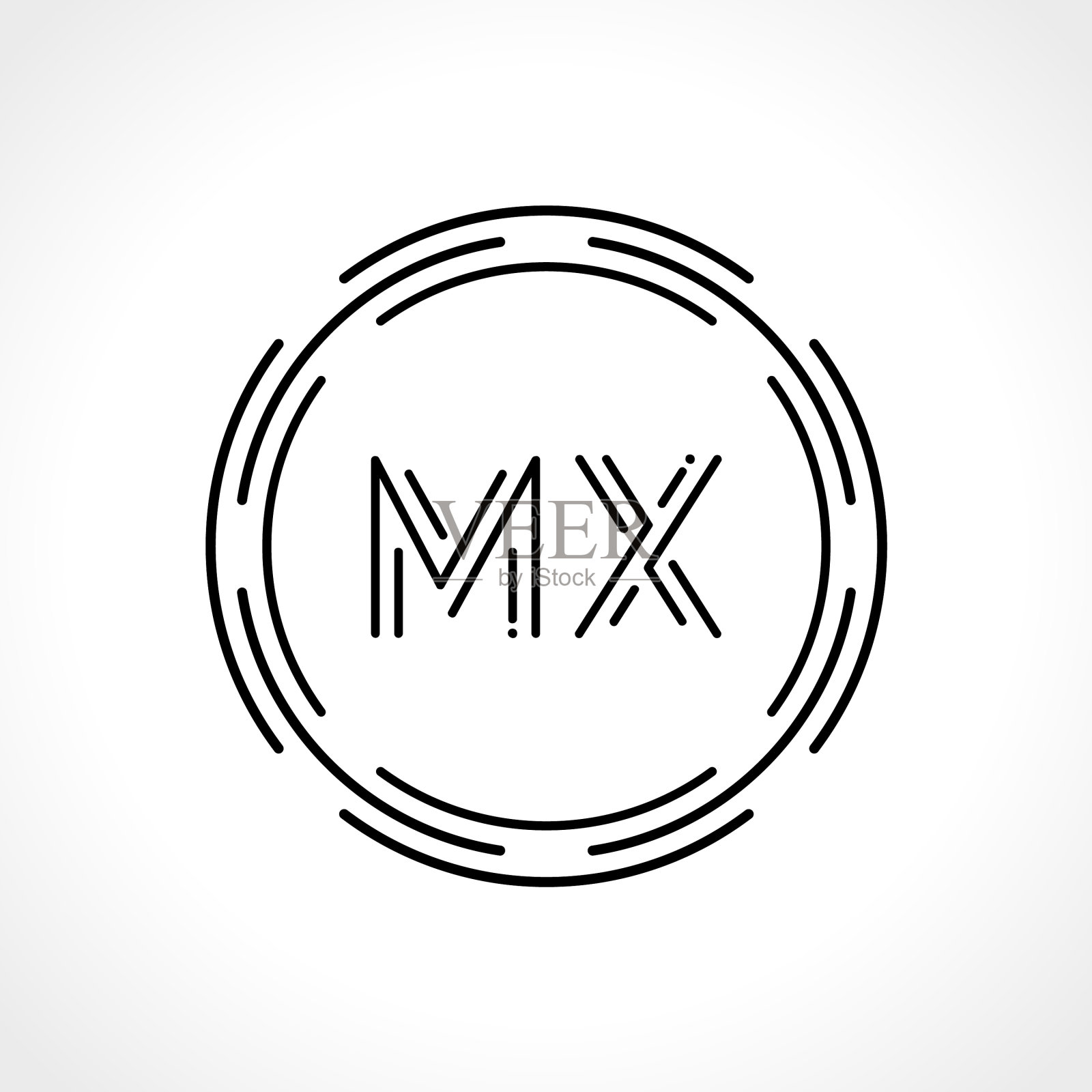 初始mx字母标志设计模板抽象插画图片素材