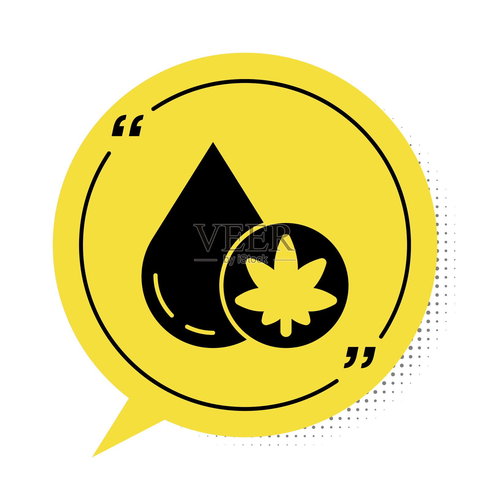 黑色医用大麻或大麻叶橄榄油插画图片素材