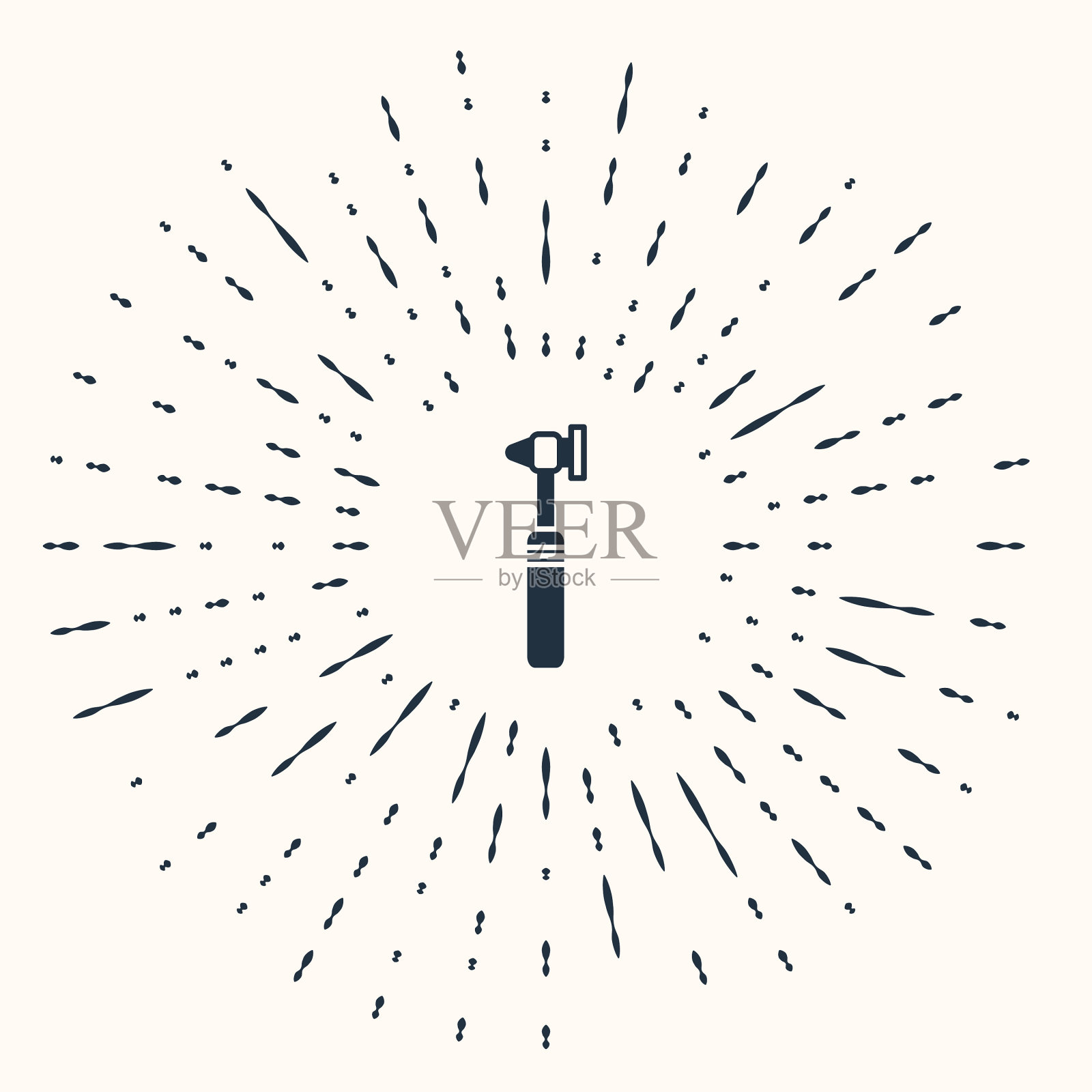 灰色医疗耳镜工具图标隔离在米色插画图片素材